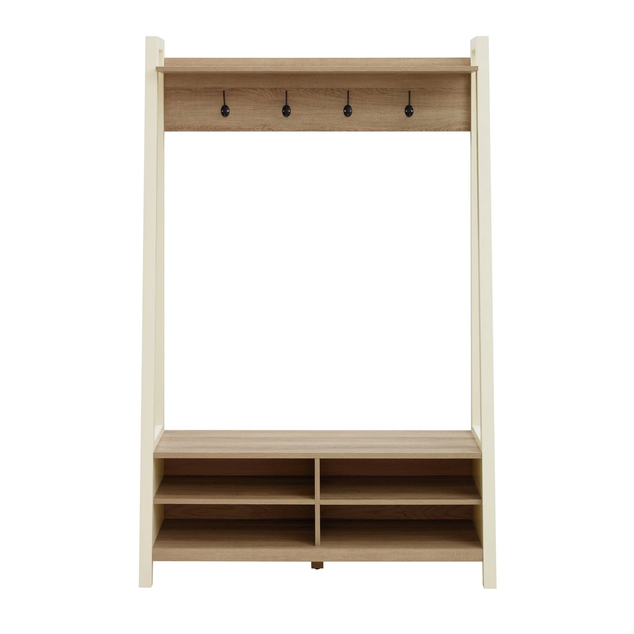 Nell Hallway Shelf with Hooks - Cream - Image 2