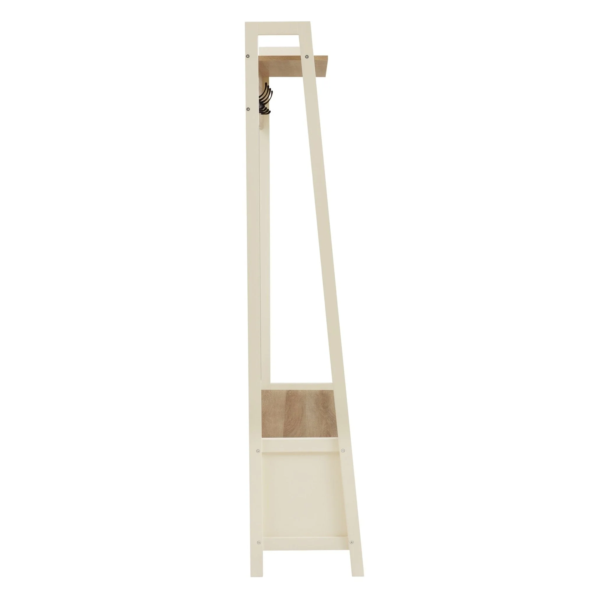 Nell Hallway Shelf with Hooks - Cream - Image 3