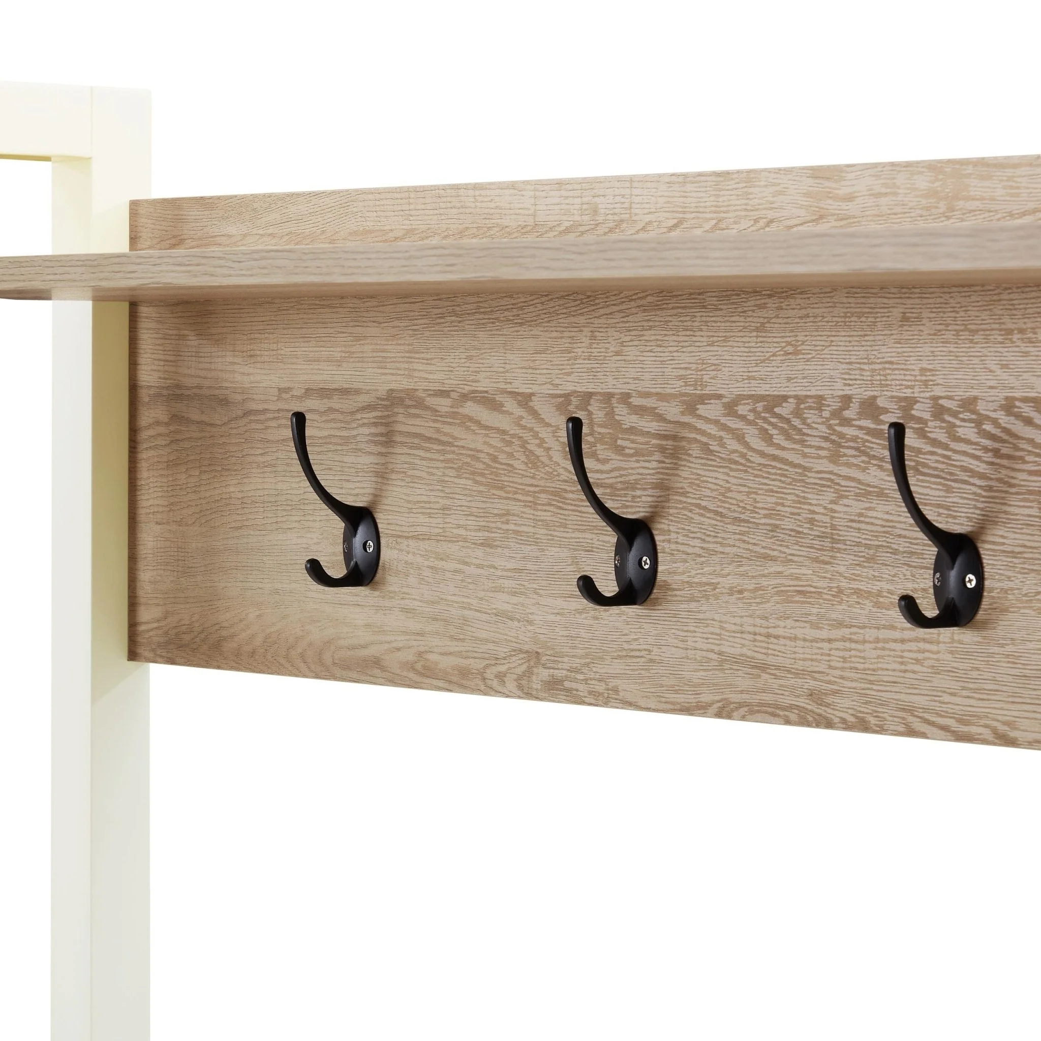 Nell Hallway Shelf with Hooks - Cream - Image 4