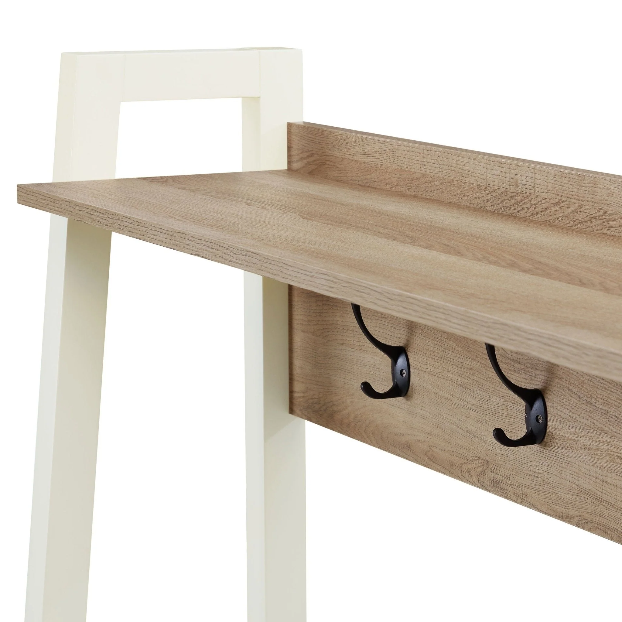 Nell Hallway Shelf with Hooks - Cream - Image 5