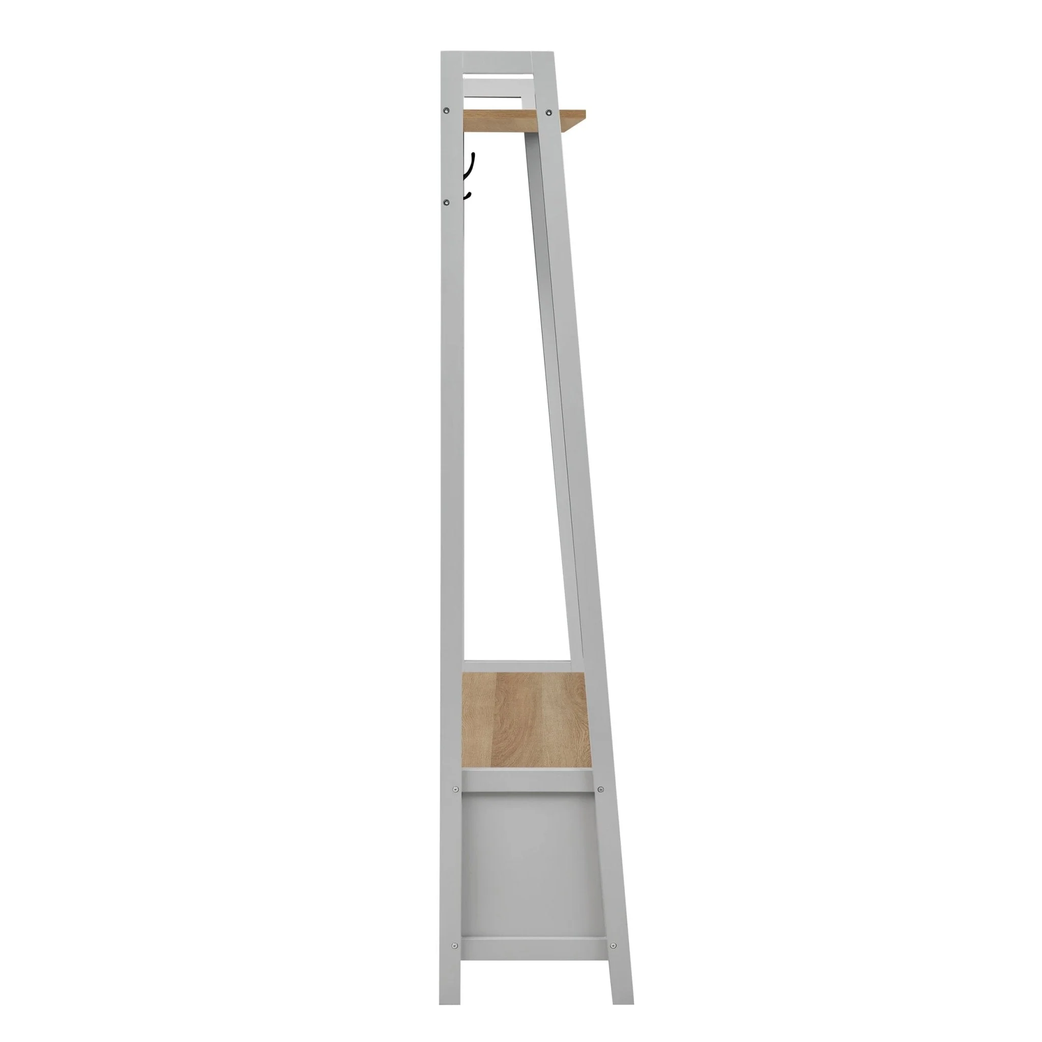 Nell Hallway Shelf with Hooks - Grey - Image 3
