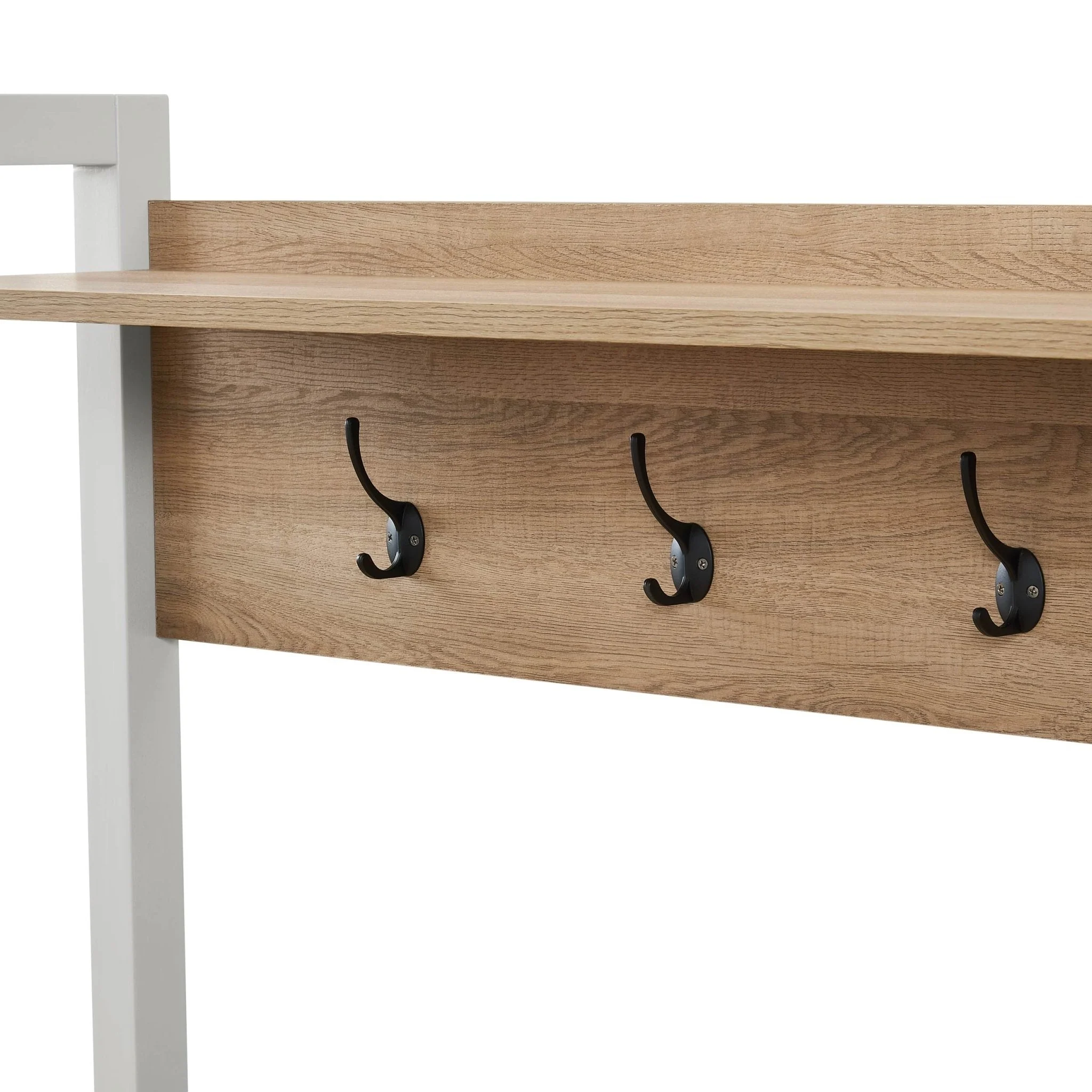 Nell Hallway Shelf with Hooks - Grey - Image 5