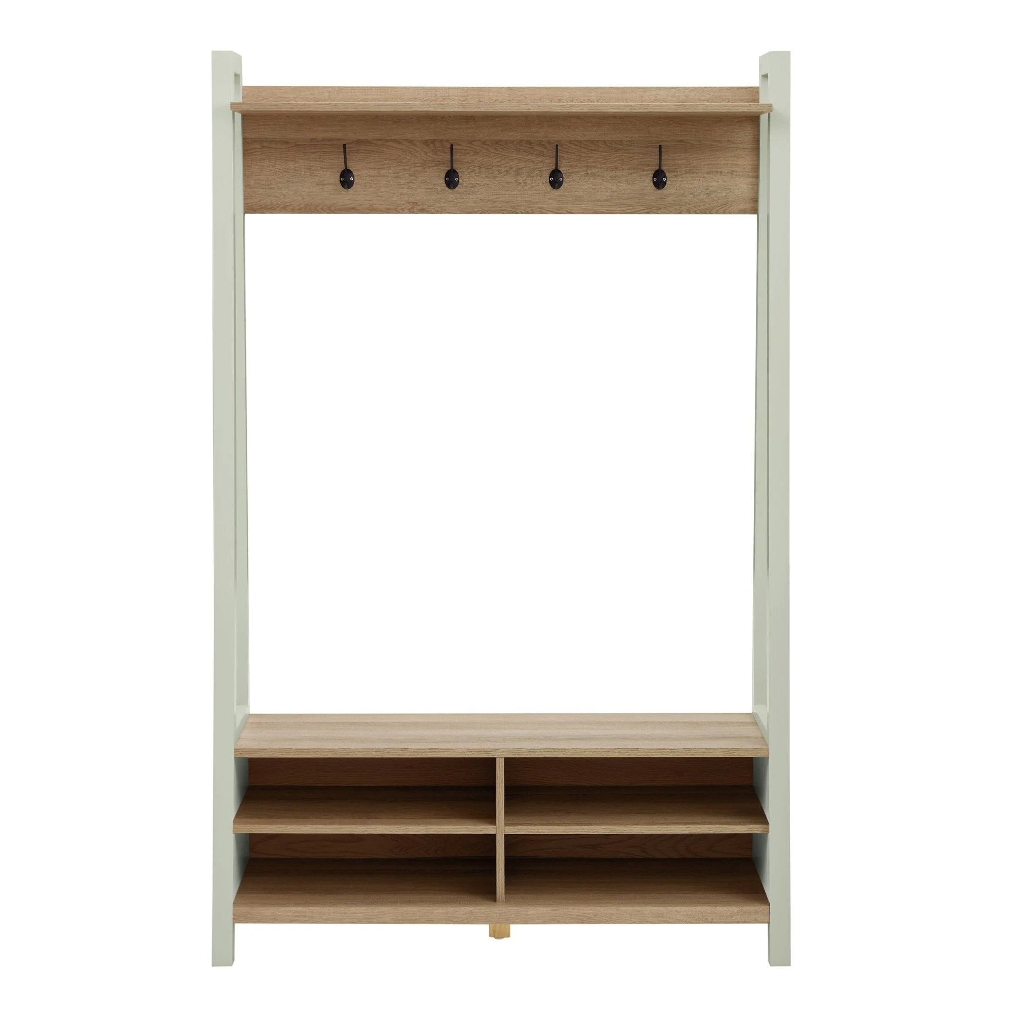Nell Hallway Shelf with Hooks - Sage Green - Image 2