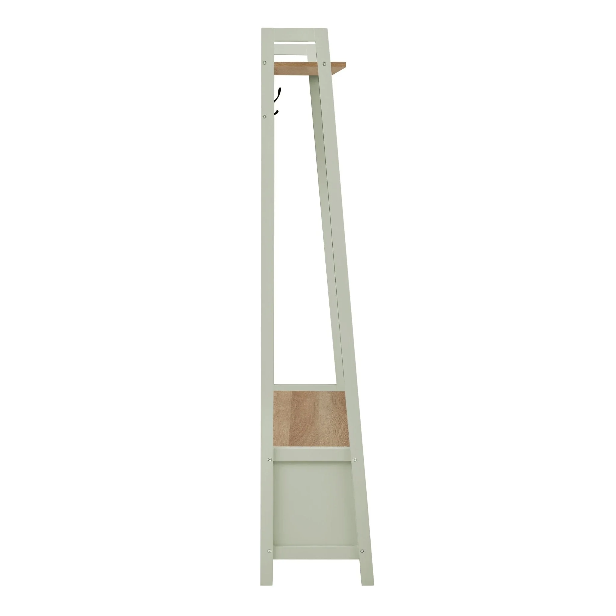 Nell Hallway Shelf with Hooks - Sage Green - Image 3