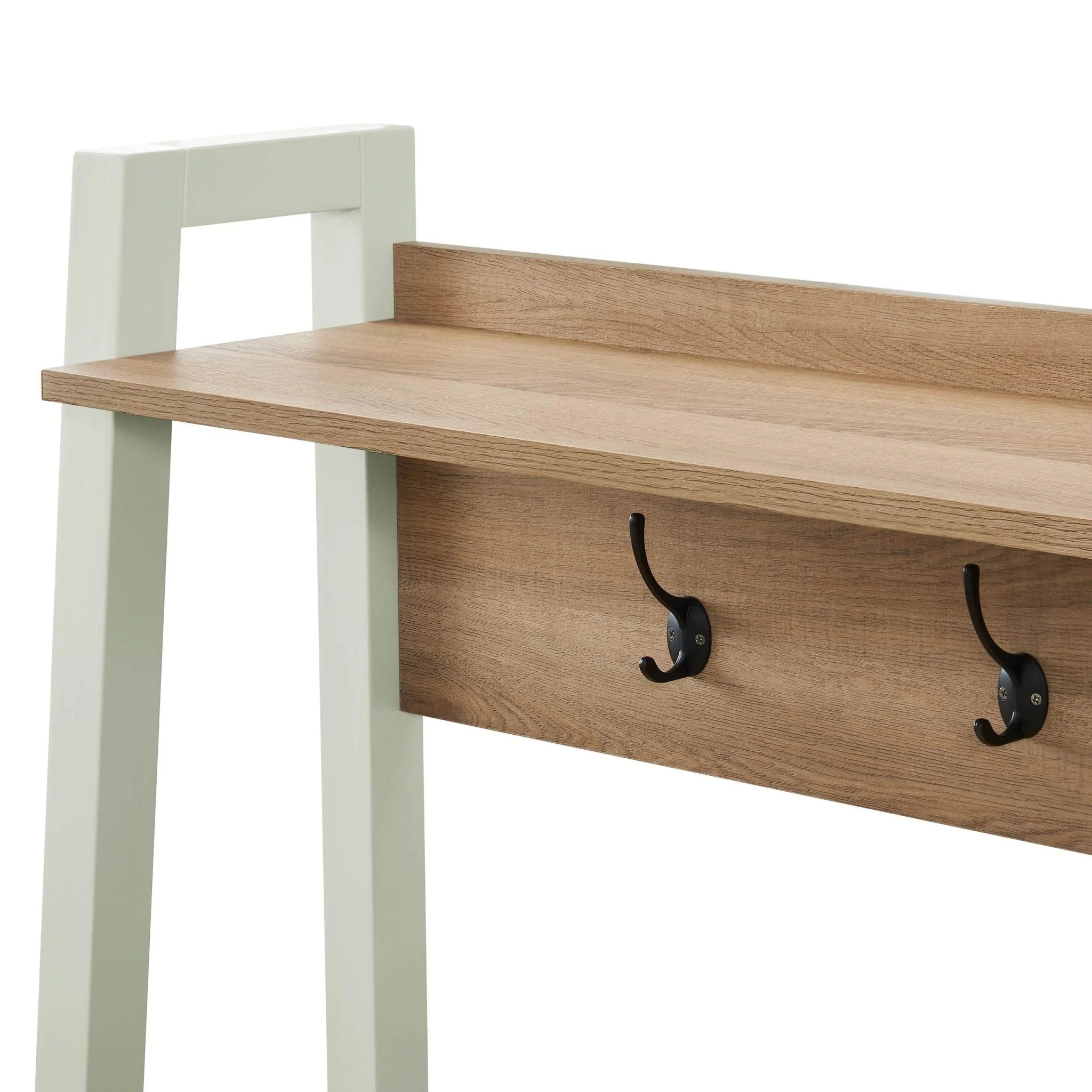 Nell Hallway Shelf with Hooks - Sage Green - Image 4