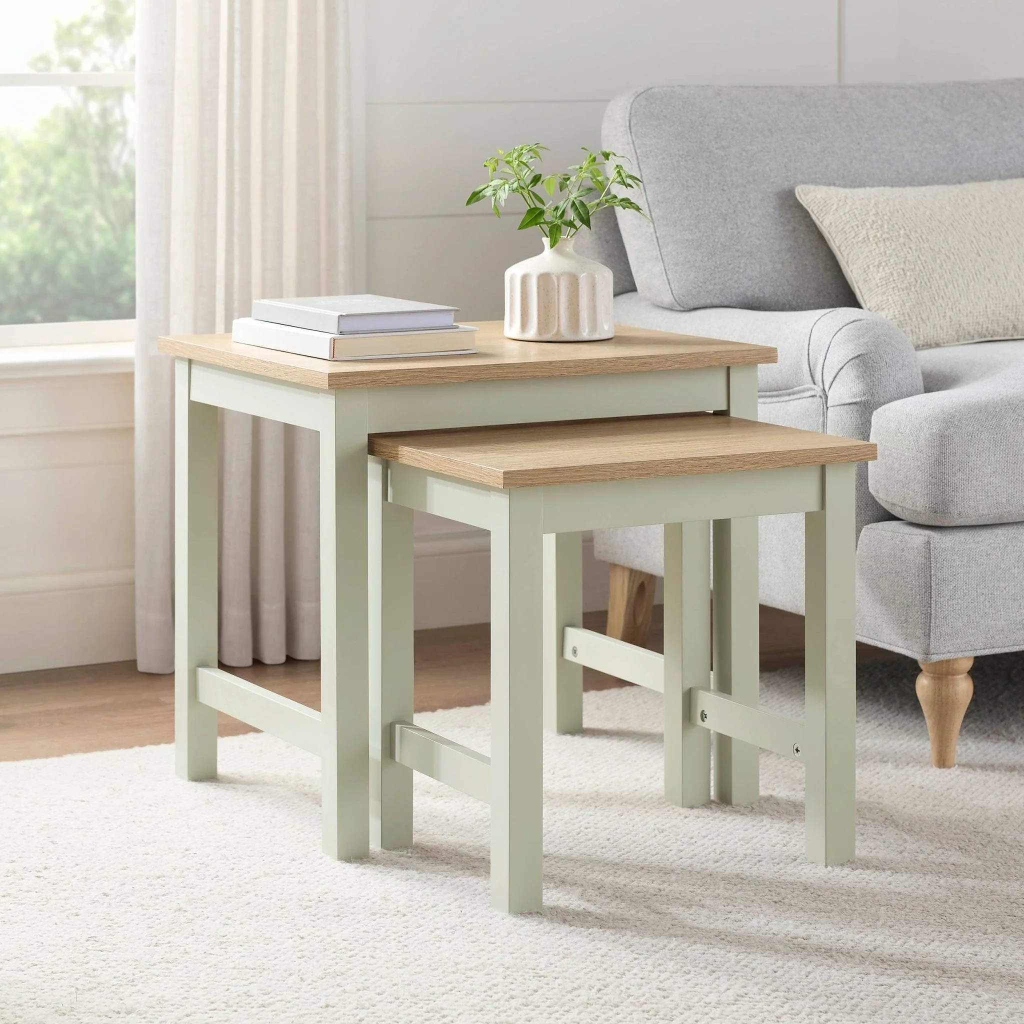 Nell Nesting Side Table - Sage Green