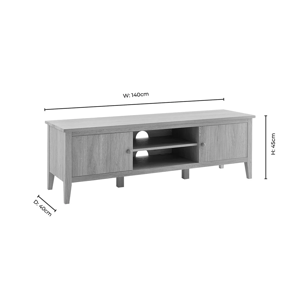 Nell Tv Unit for TVs up to 60" - Light Wood - Image 8