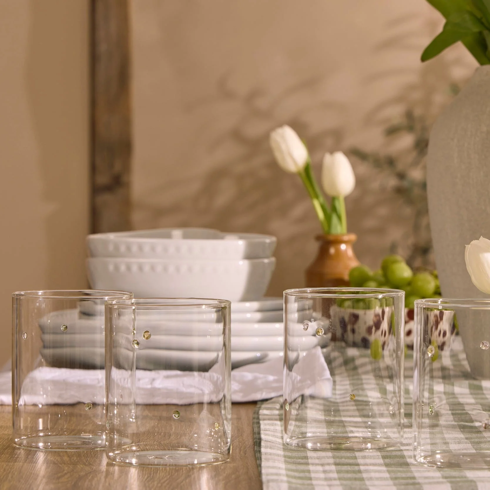 Nelly Polka Dot Glass Highballs - Set of 4 - Clear - Image 2