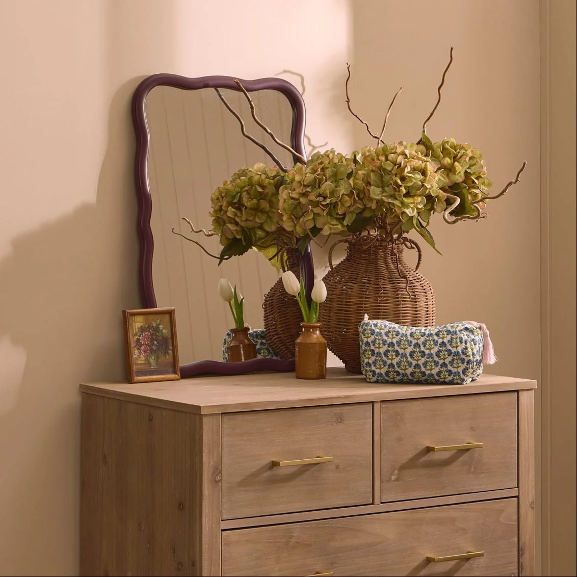 Niamh Wavy Wall Mirror - Tawny Port - Image 3