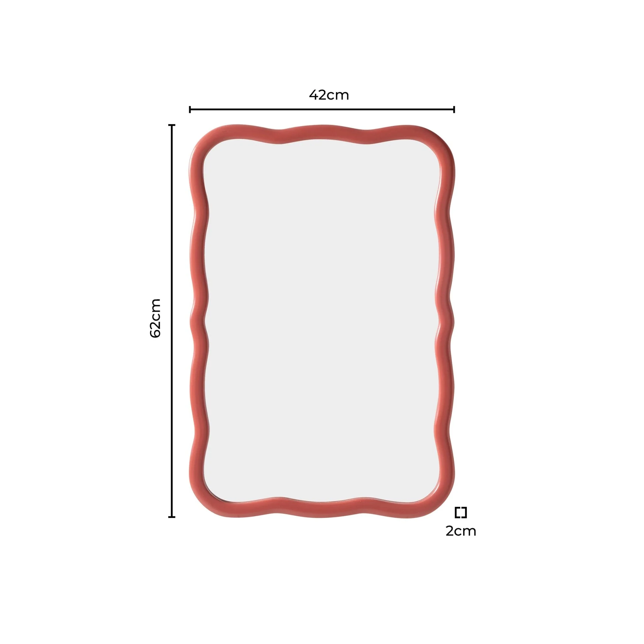 Niamh Wavy Wall Mirror - Terracotta - Image 3