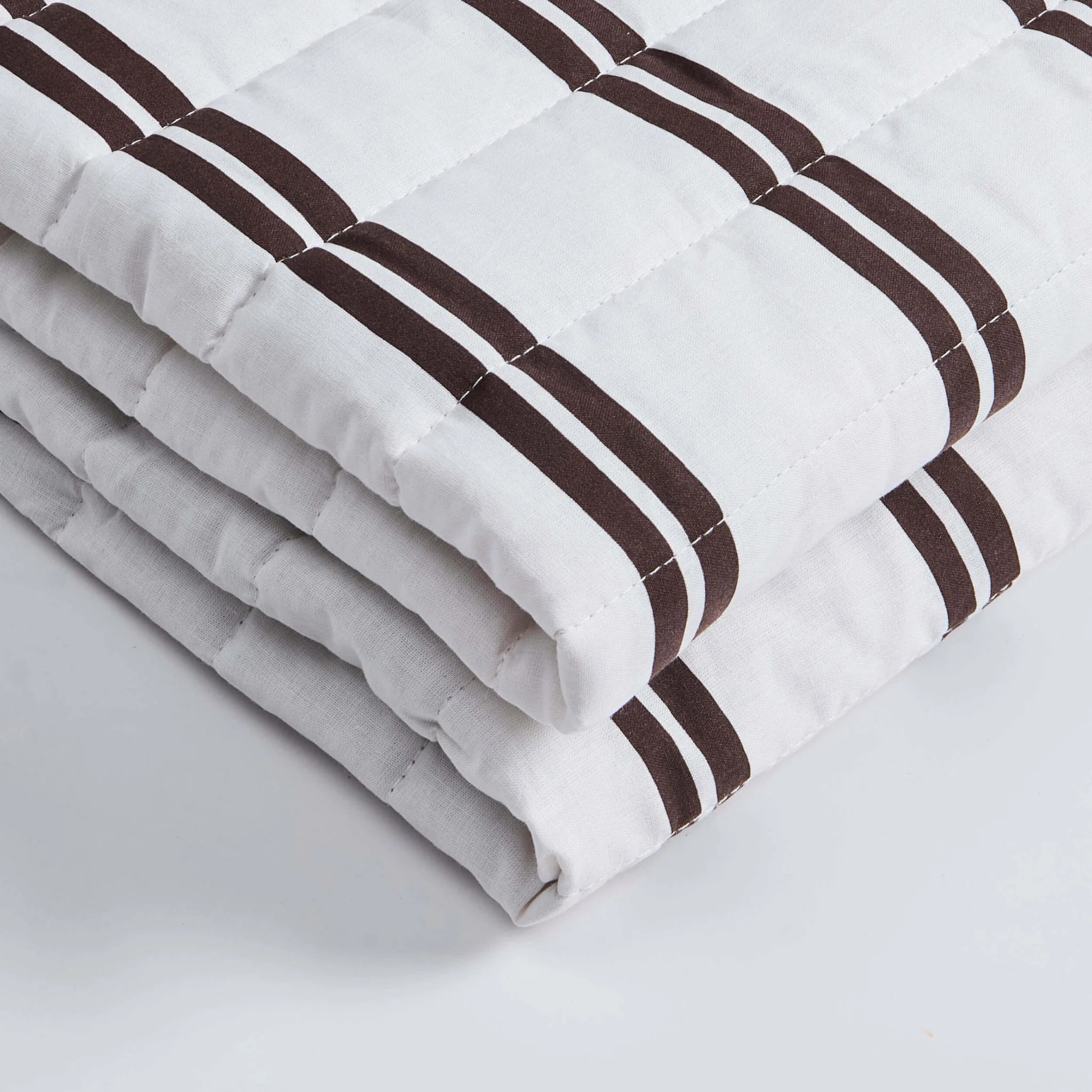 Noa Ruffle Edge Stripe Bedspread - Chocolate - Image 6