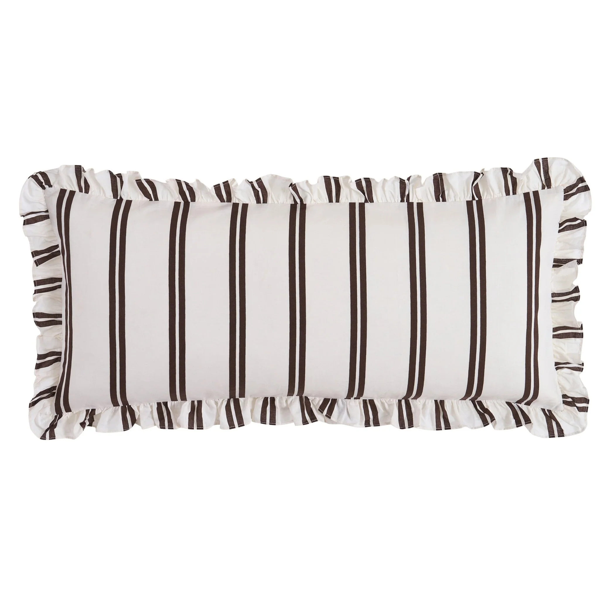 Noa Ruffle Edge Stripe Sofa Cushion Cover - Chocolate - Image 6