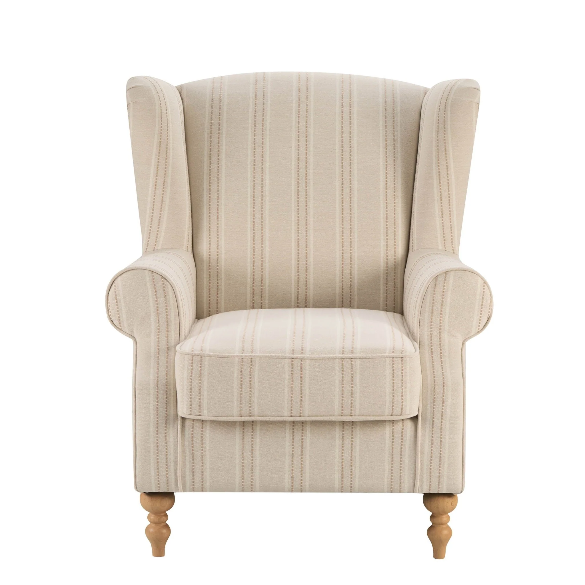 Nora Armchair - Natural Stitched Stripe - Image 2