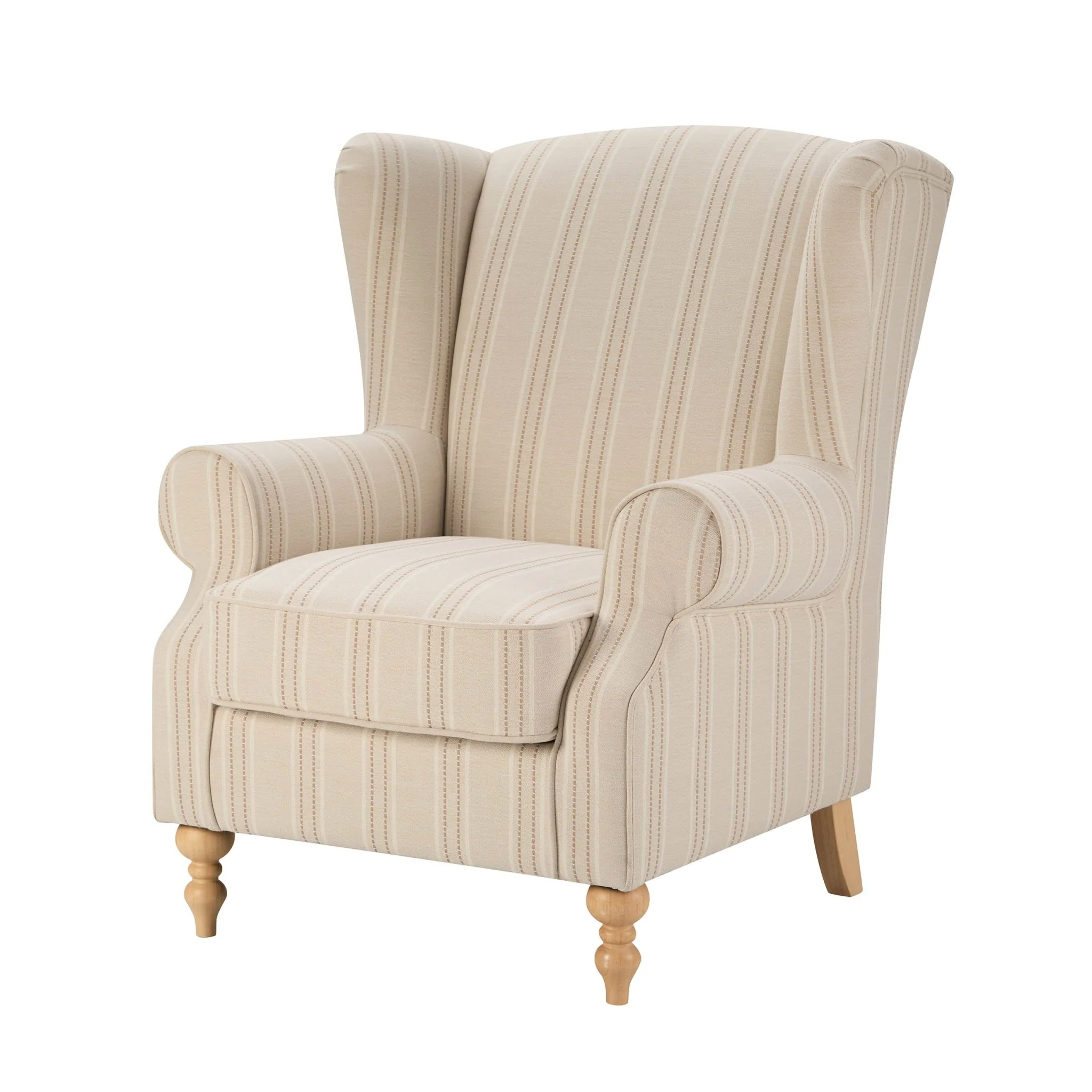 Nora Armchair - Natural Stitched Stripe - Image 3