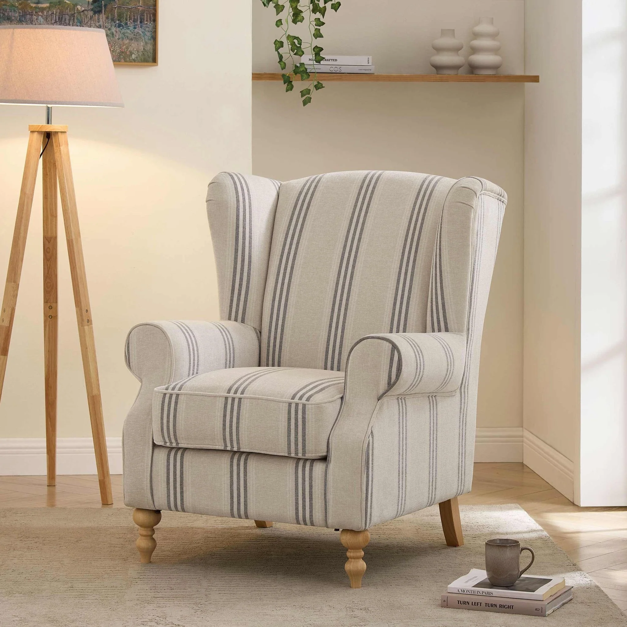 Nora Armchair - Natural Stripe