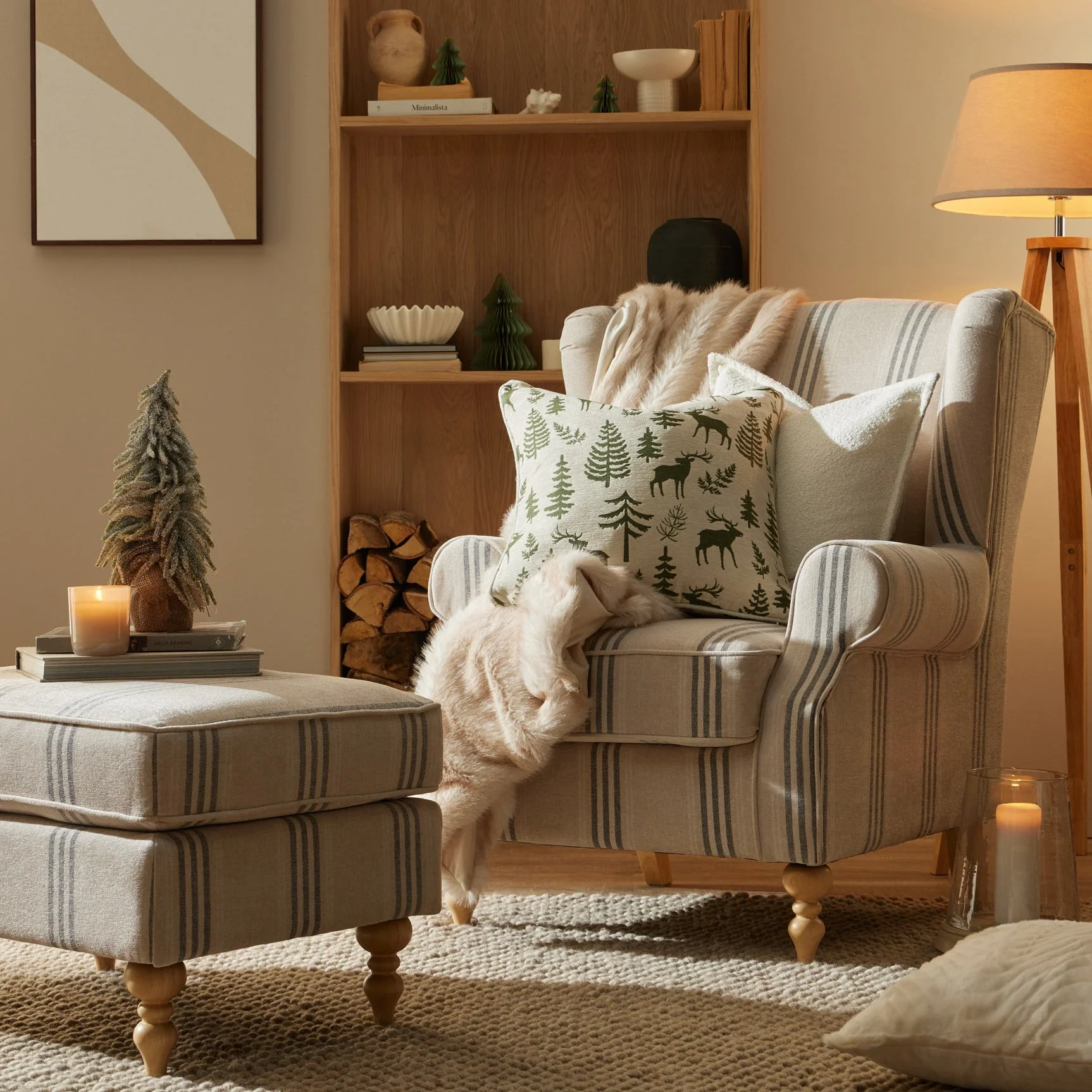 Nora Armchair - Natural Stripe - Image 2