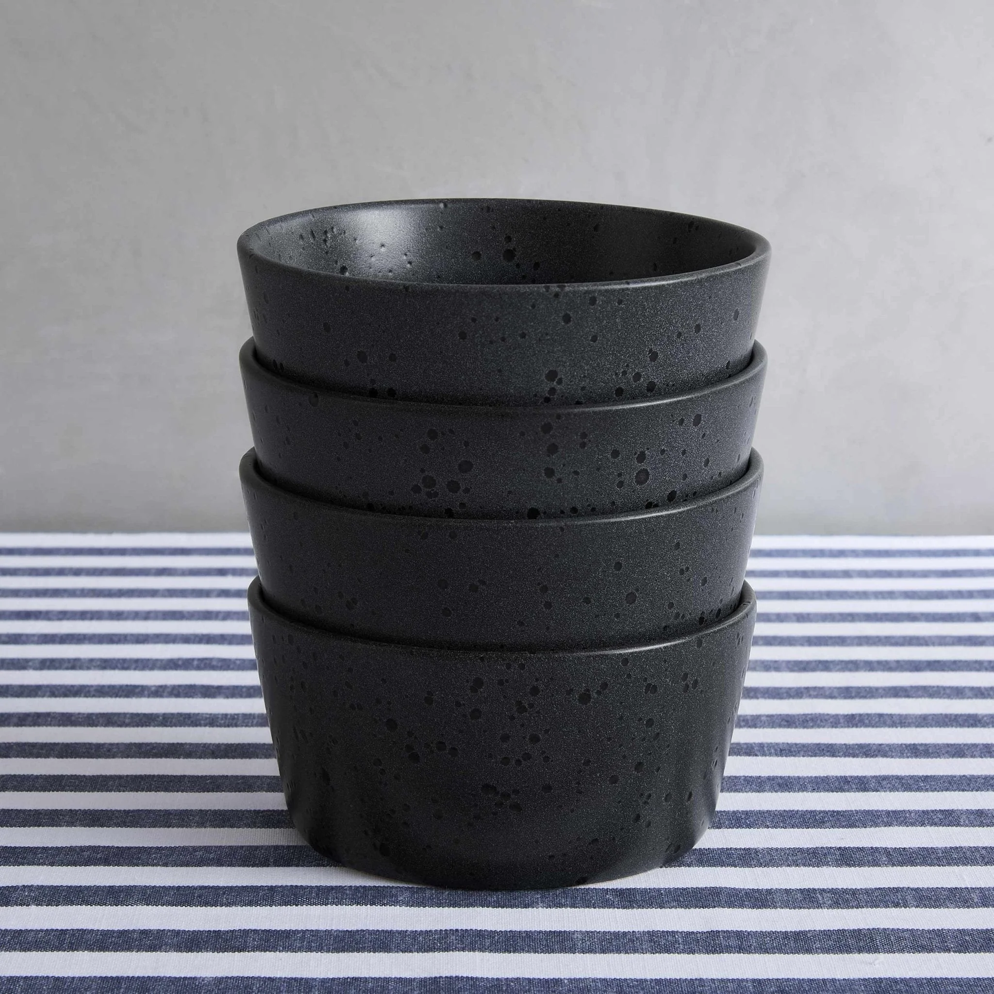 Nori Stoneware Set of 4 Cereal Bowls - Speckled Black