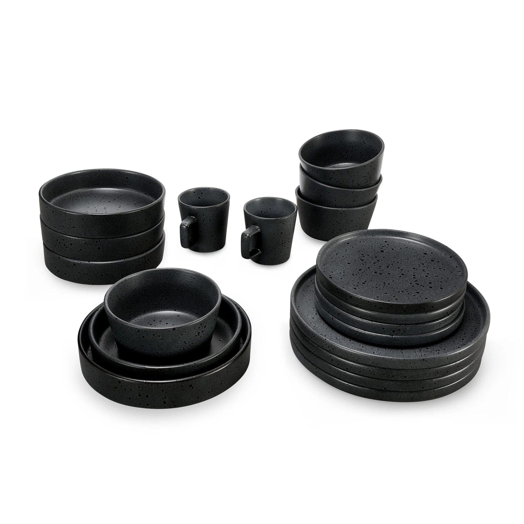 Nori Stoneware Set of 4 Dinner Plates - Speckled Black - Image 3