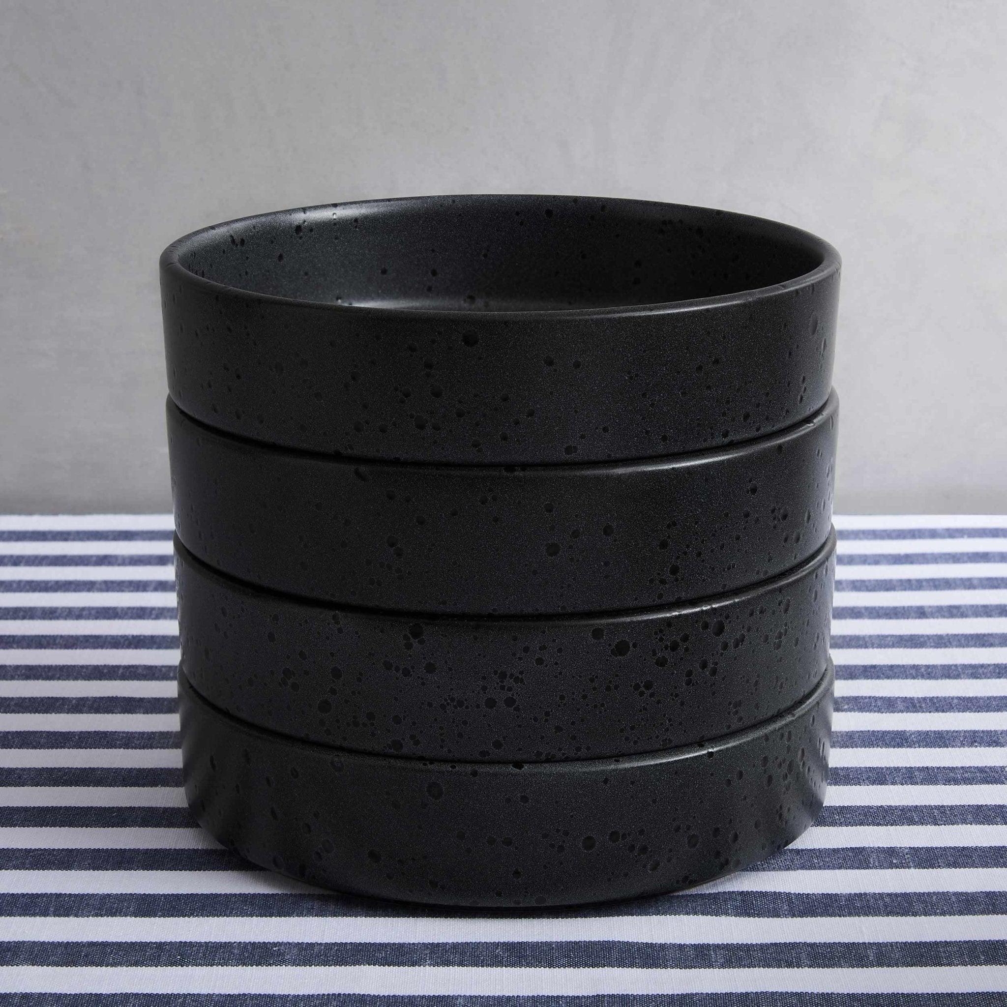 Nori Stoneware Set of 4 Pasta Bowls - Speckled Black