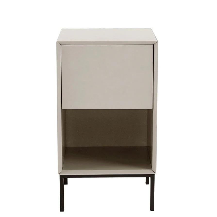 Nova 1 Drawer Bedside Table - Taupe - Image 2