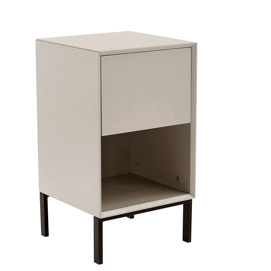 Nova 1 Drawer Bedside Table - Taupe - Image 3