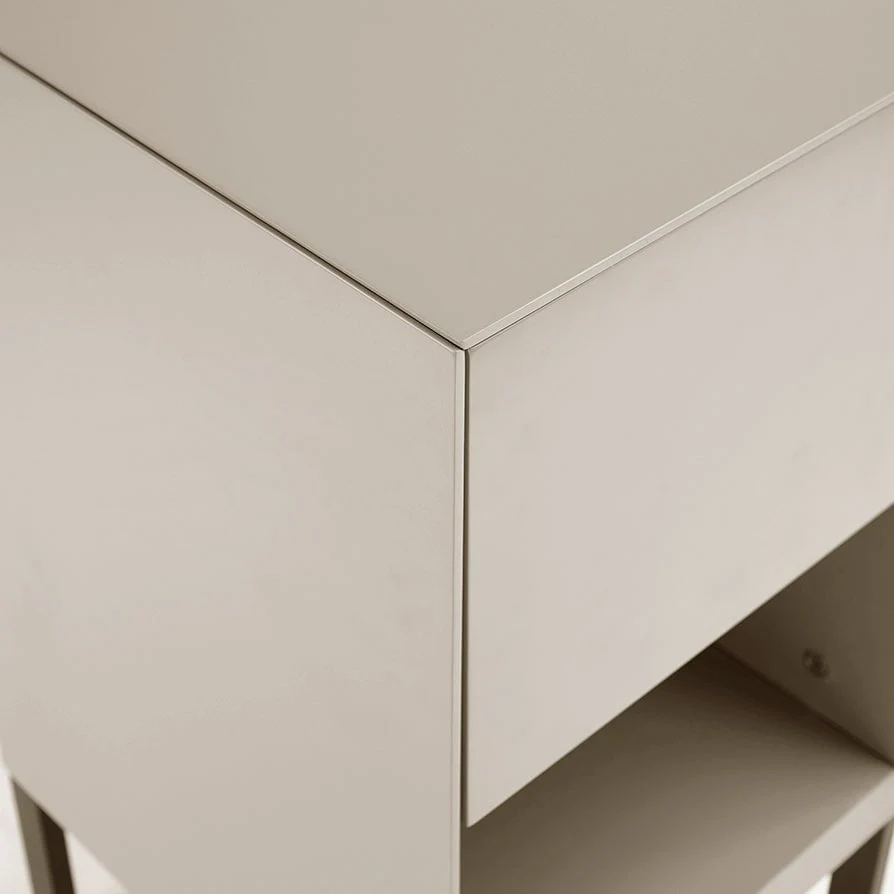 Nova 1 Drawer Bedside Table - Taupe - Image 4