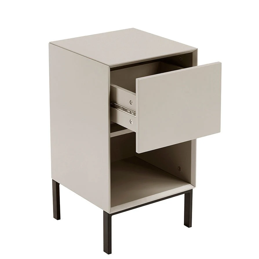 Nova 1 Drawer Bedside Table - Taupe - Image 5