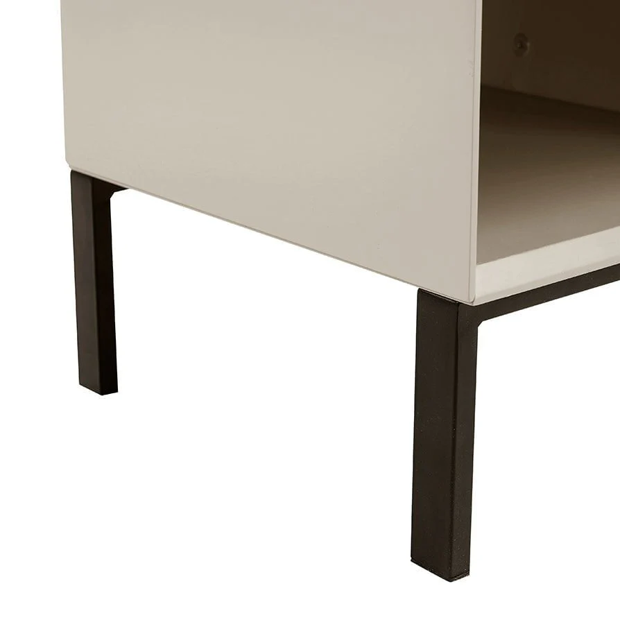 Nova 1 Drawer Bedside Table - Taupe - Image 6