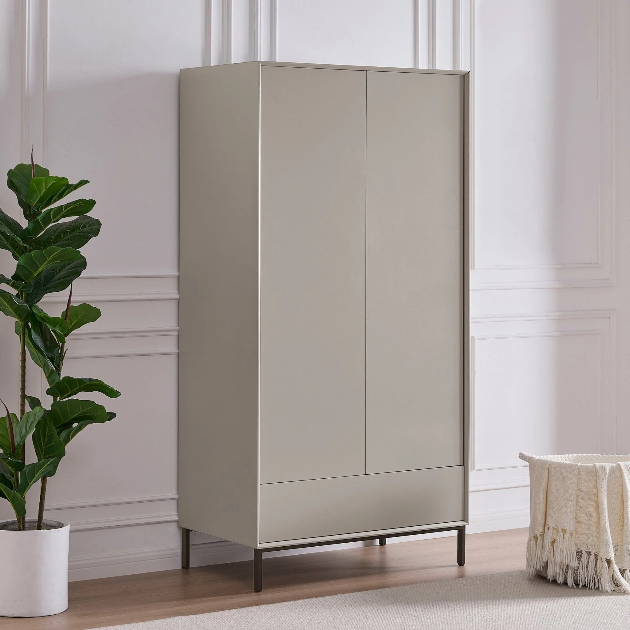 Nova 2 Door Wardrobe with Drawer - Taupe