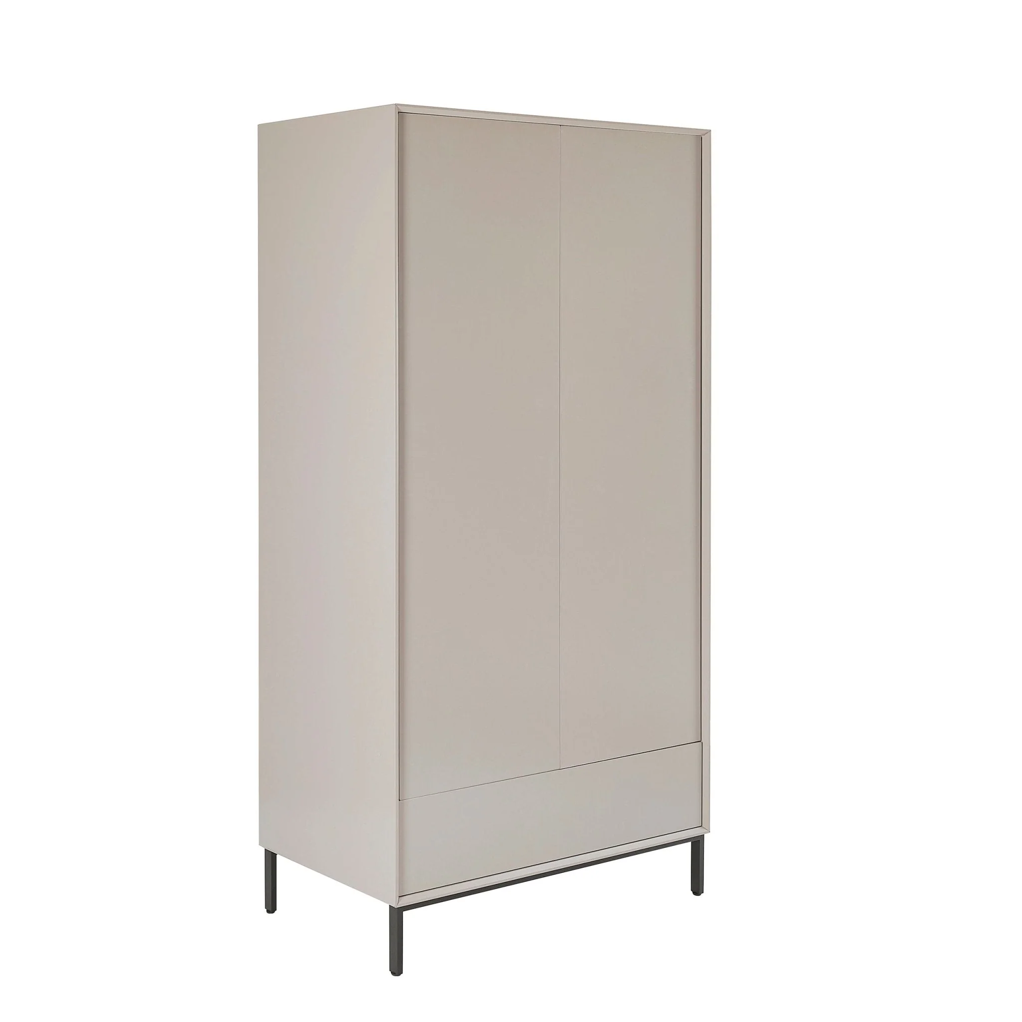 Nova 2 Door Wardrobe with Drawer - Taupe - Image 5