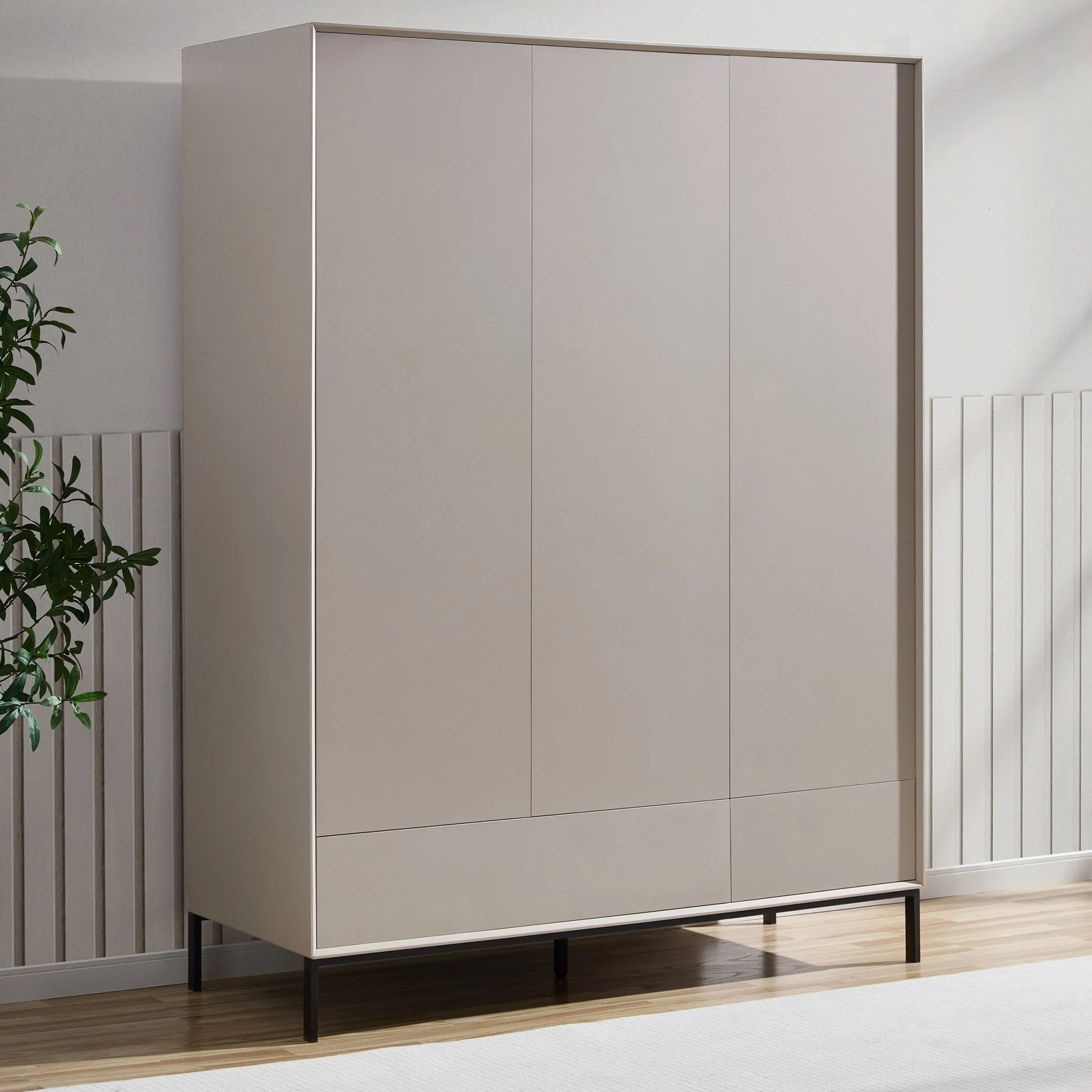 Nova 3 Door Wardrobe with Drawers - Taupe