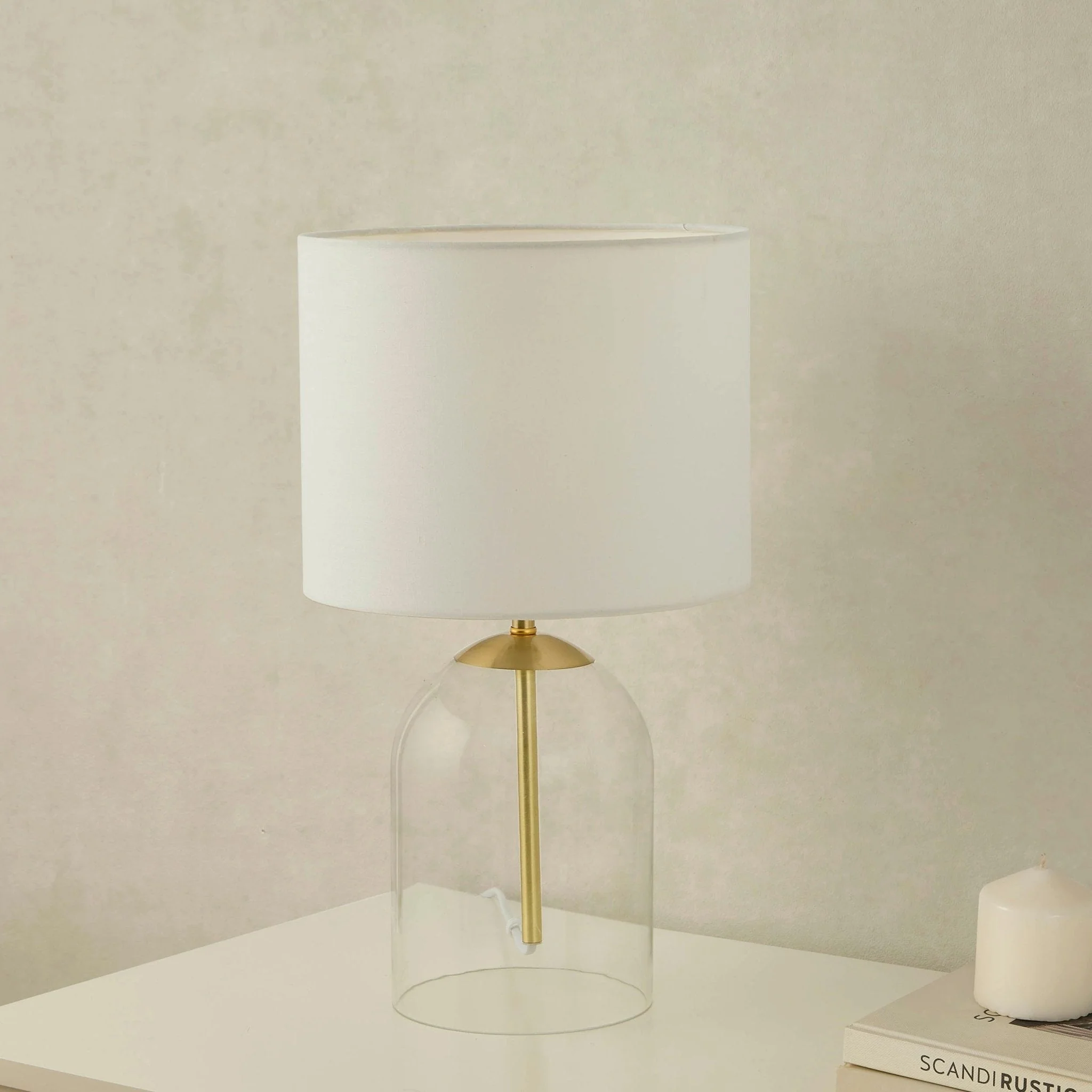 Nova Clear Glass Table Lamp - Gold - Image 2