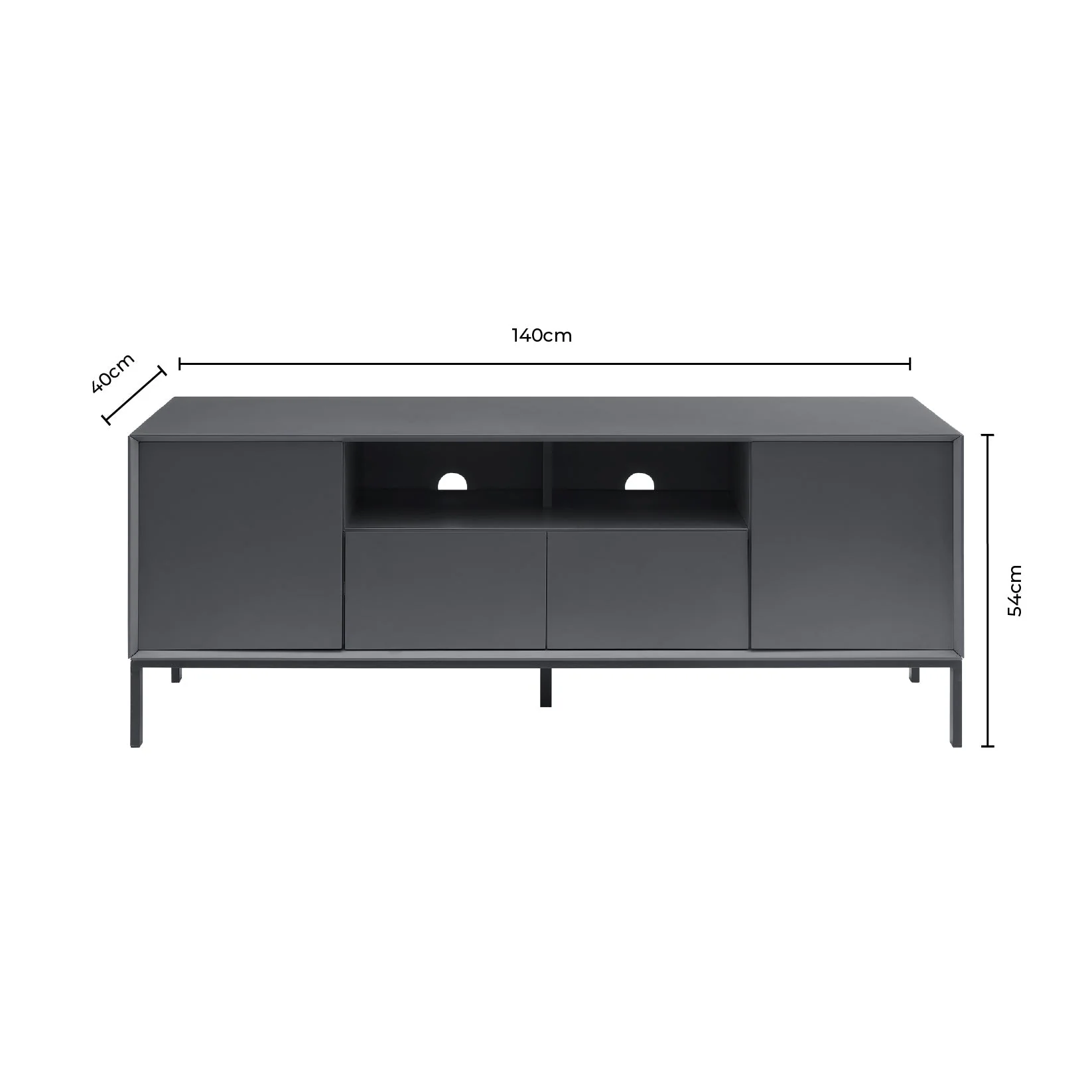 Nova TV Unit for TVs up to 60" - Charcoal - Image 11