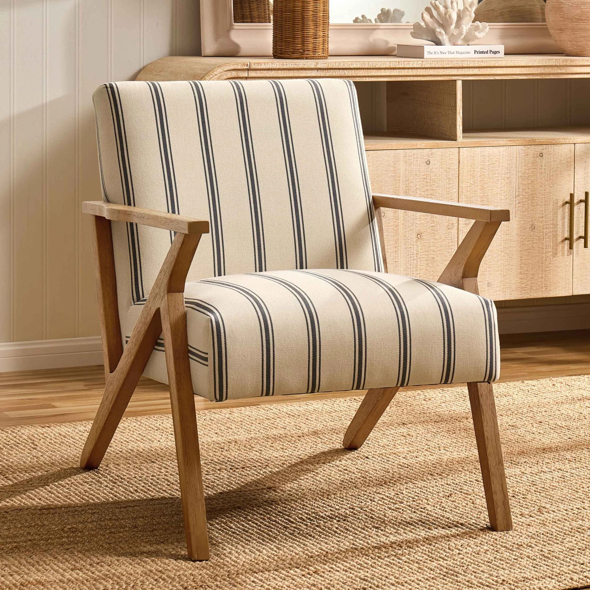 Nyla Accent Chair - Blue Stripe