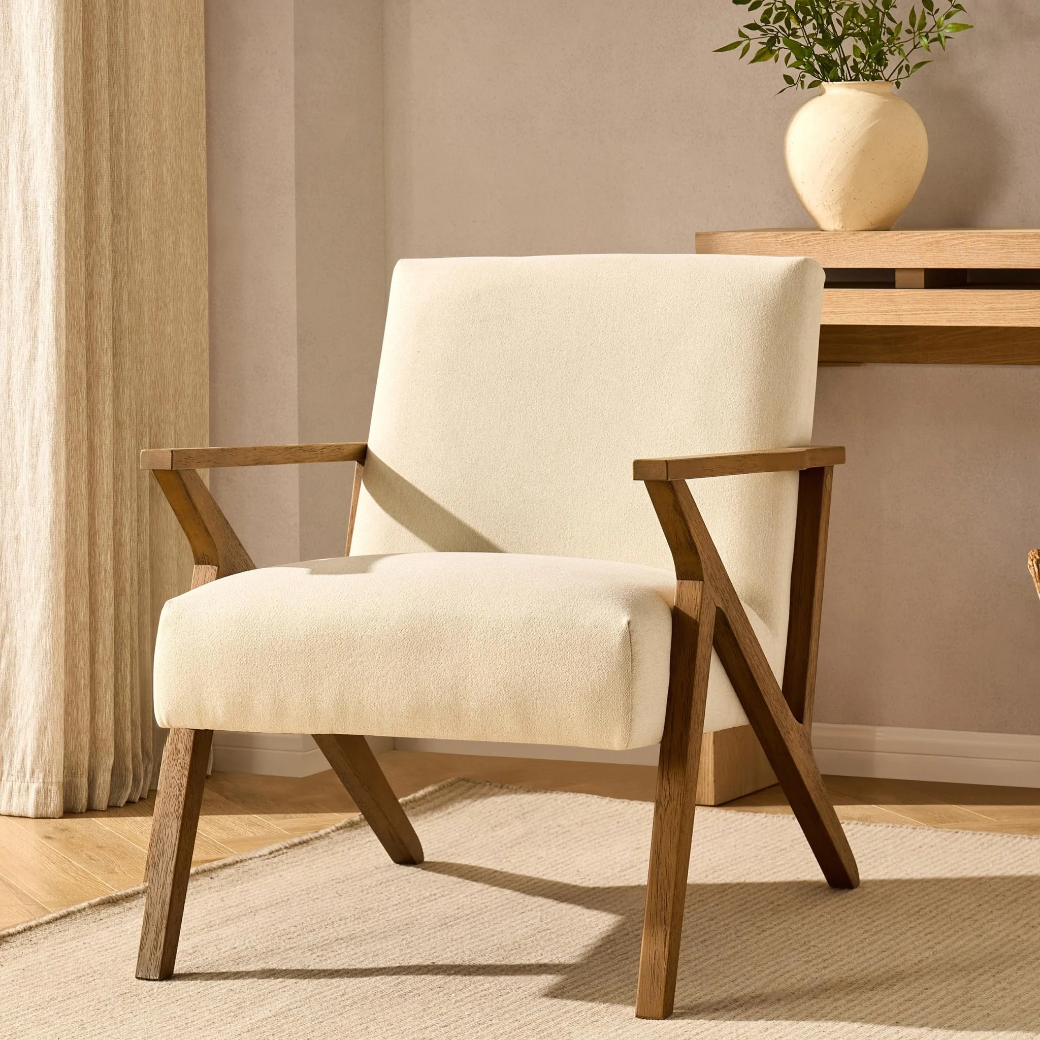Nyla Accent Chair - Cream Linen