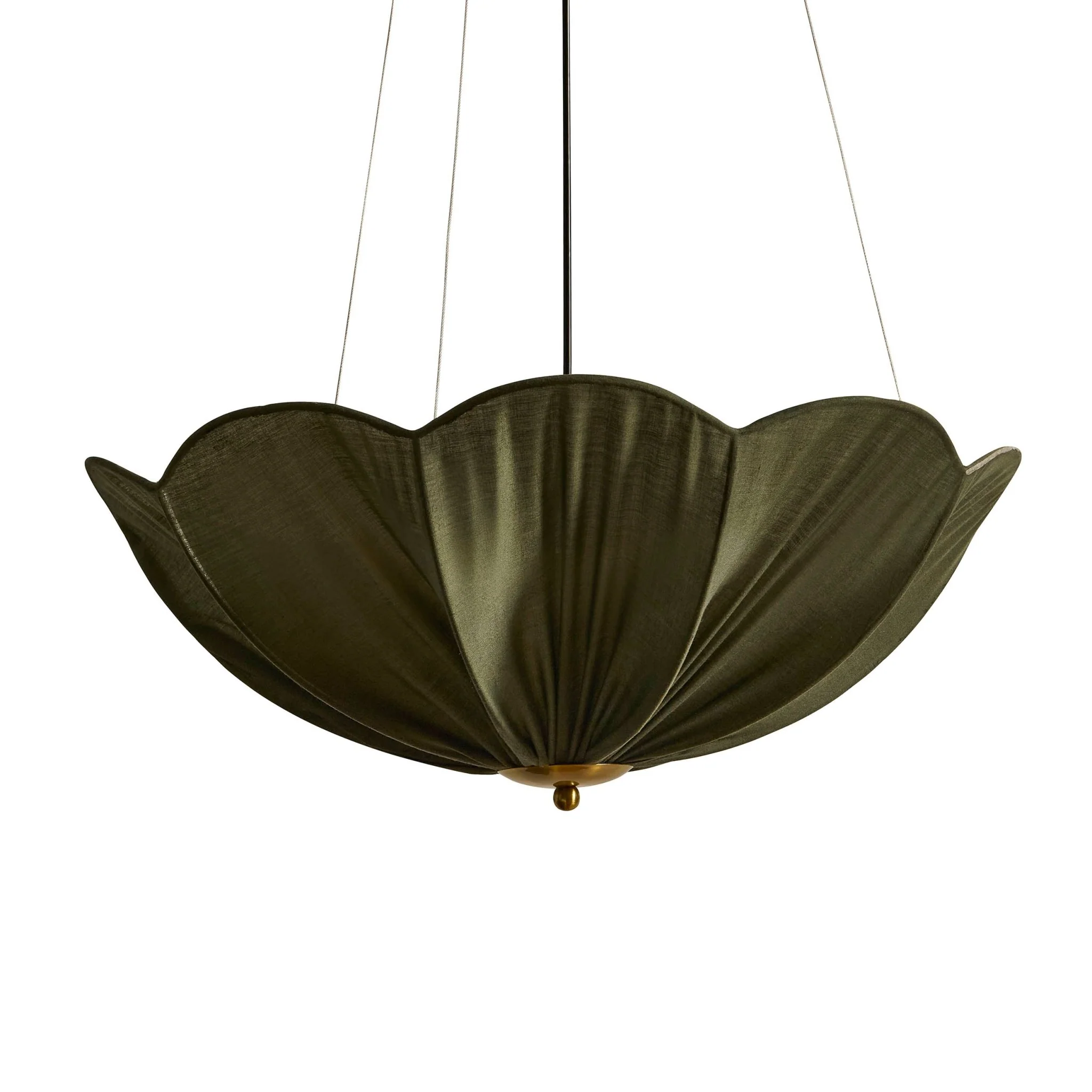 Oakley Petal Pendant Linen Fabric - Green - Image 4