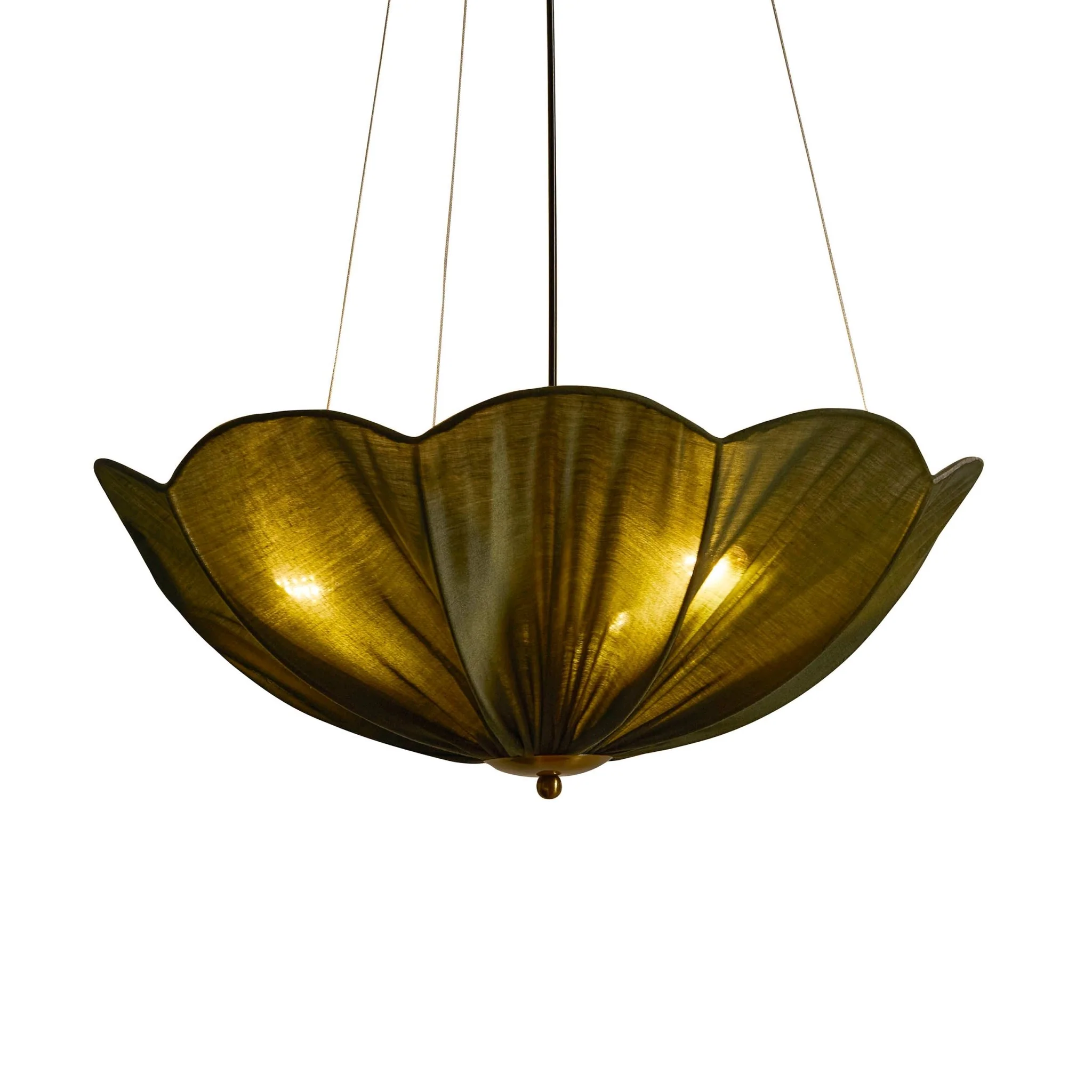 Oakley Petal Pendant Linen Fabric - Green - Image 5