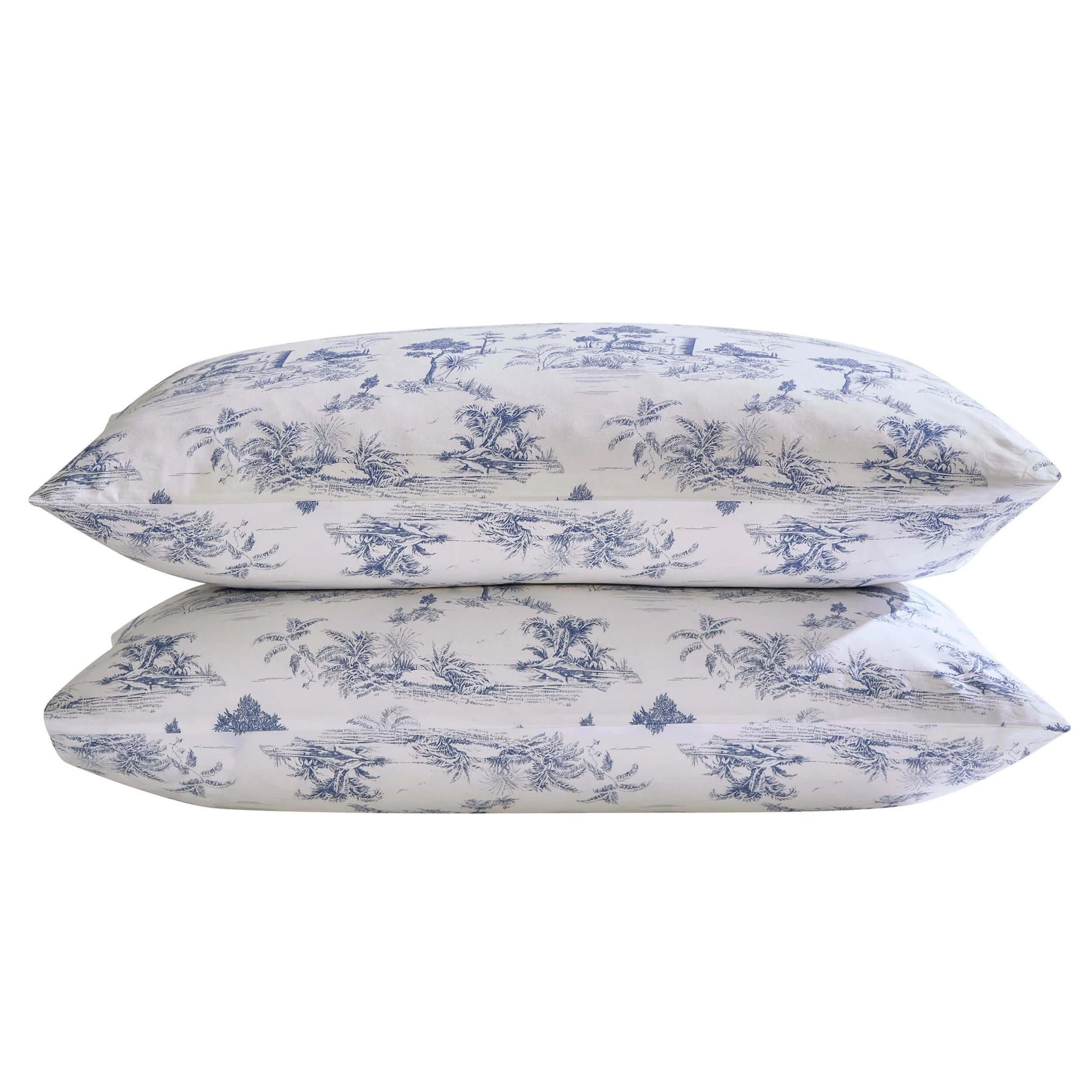 Ophelia Toile Print 100% Cotton 200 Thread Count Duvet Cover & Pillowcase Set - Light Blue - Image 9