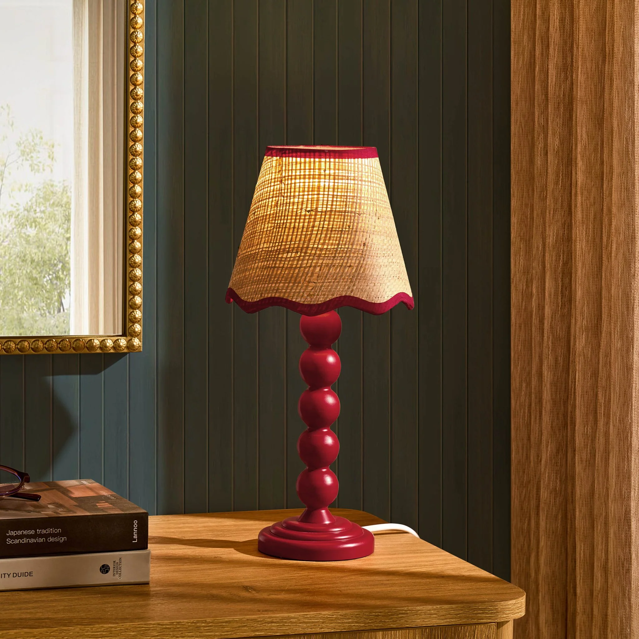 Ori Scallop Bobbin Table Lamp - Burgundy
