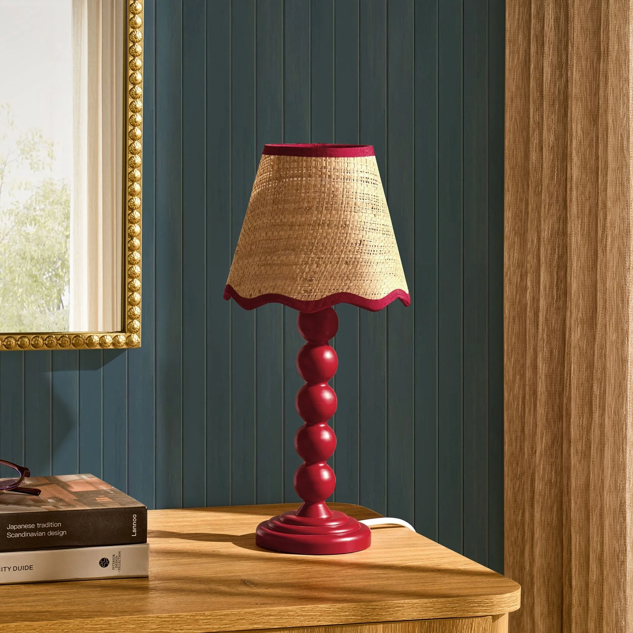 Ori Scallop Bobbin Table Lamp - Burgundy - Image 2