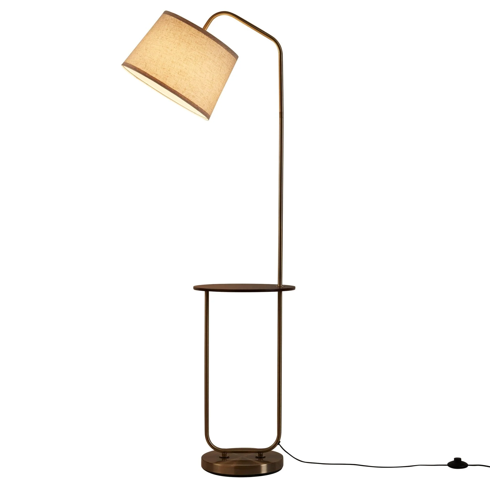 Orianna Floor Lamp with Side Table - Gold - Image 3