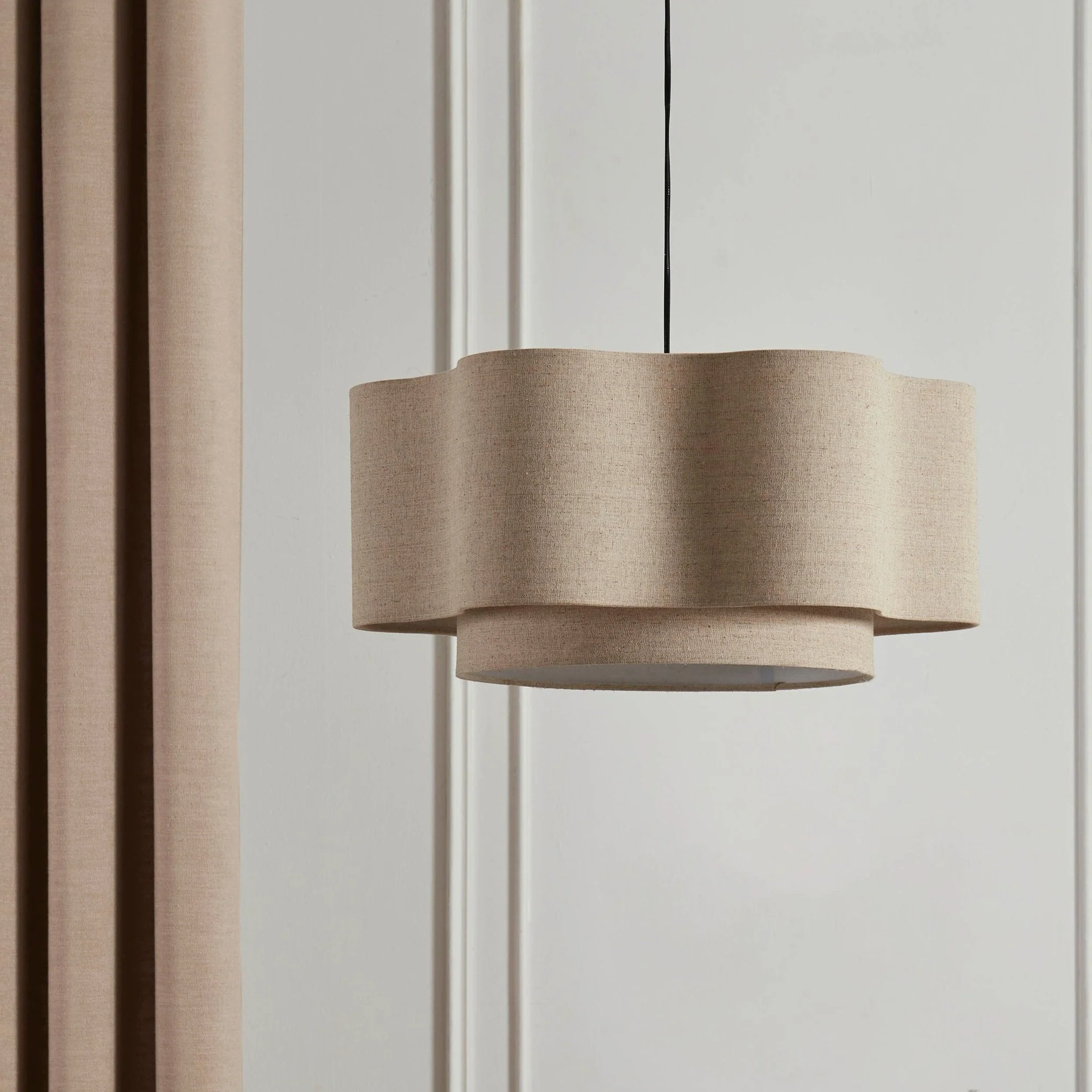 Orlaya Two-Tier Scalloped Ceiling Shade - Natural - Image 2