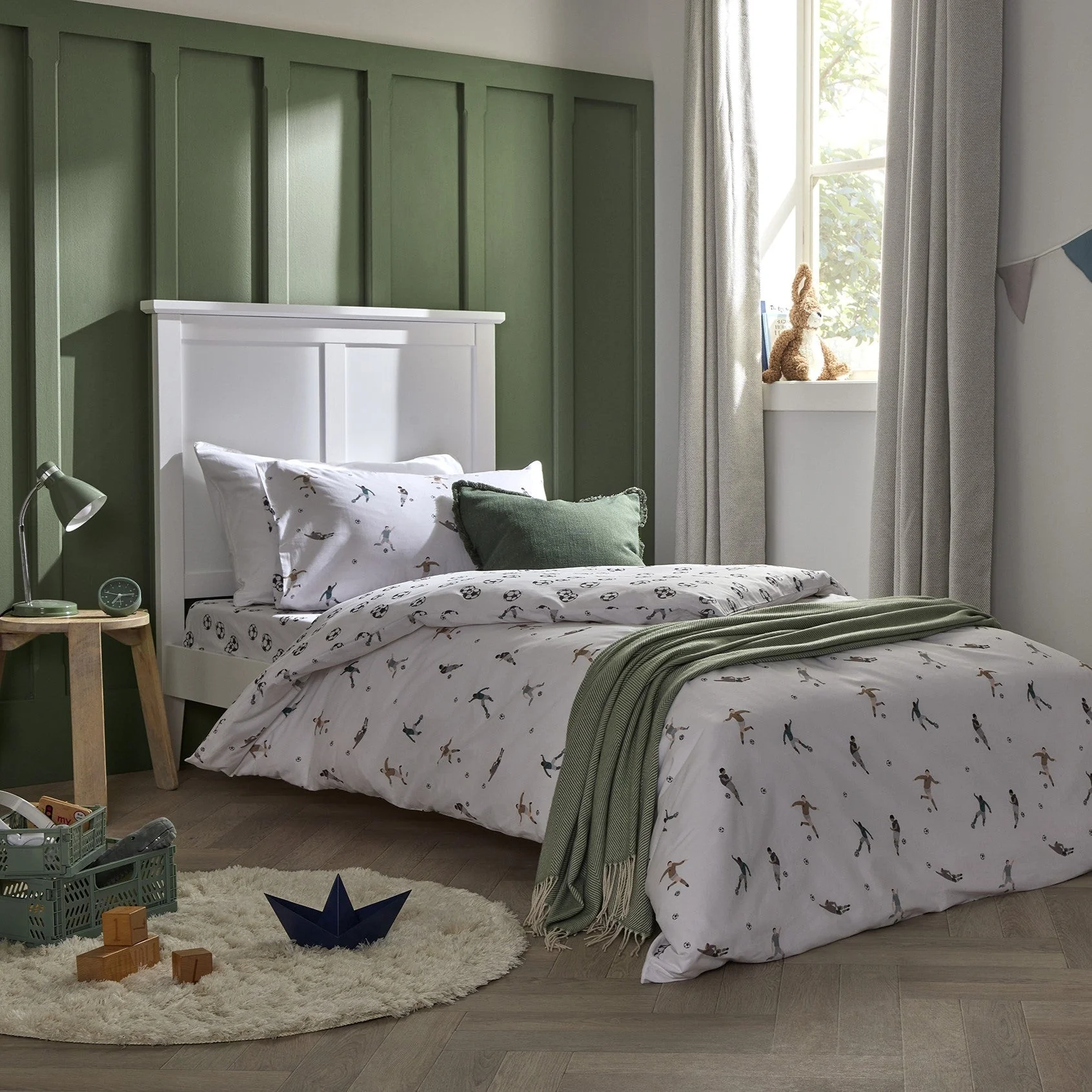 Oscar Reversible Football 100% Cotton Kids Duvet Cover Set - Image 3