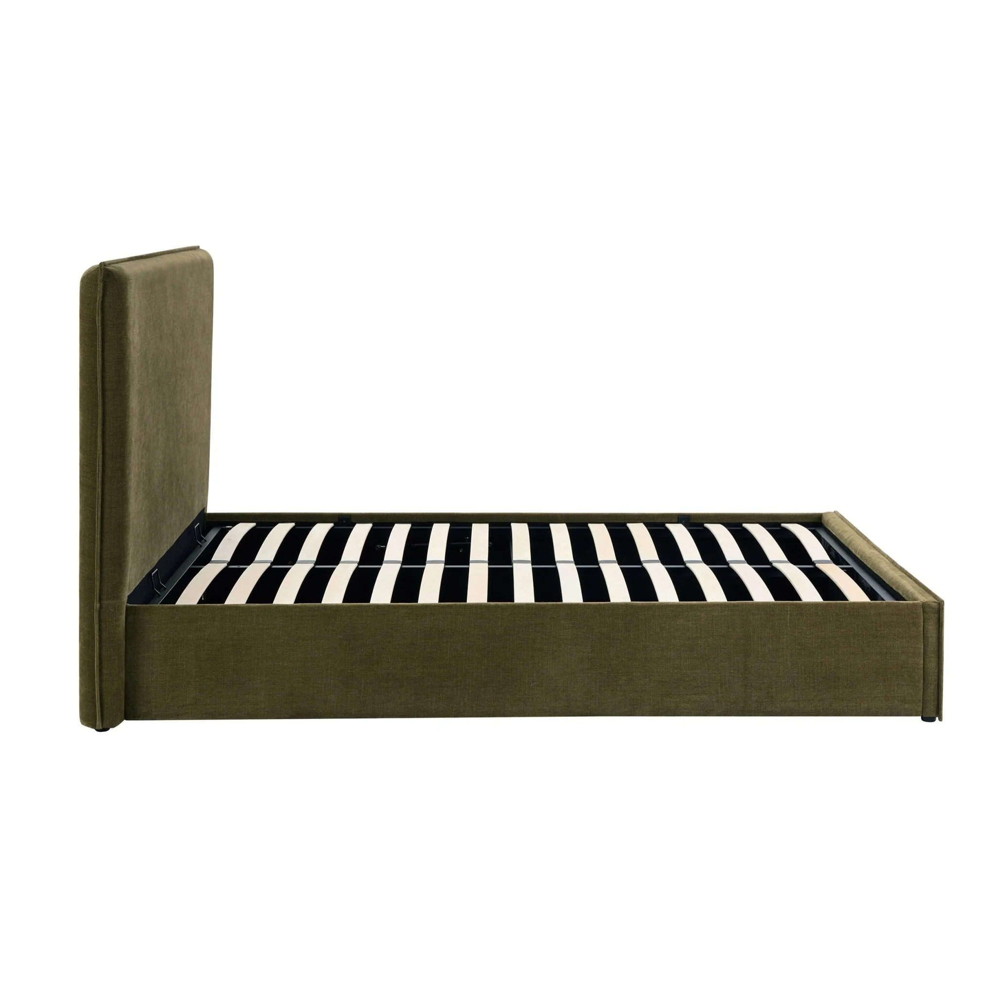Oslo Ottoman Storage Bed - Chenille Olive - Image 11