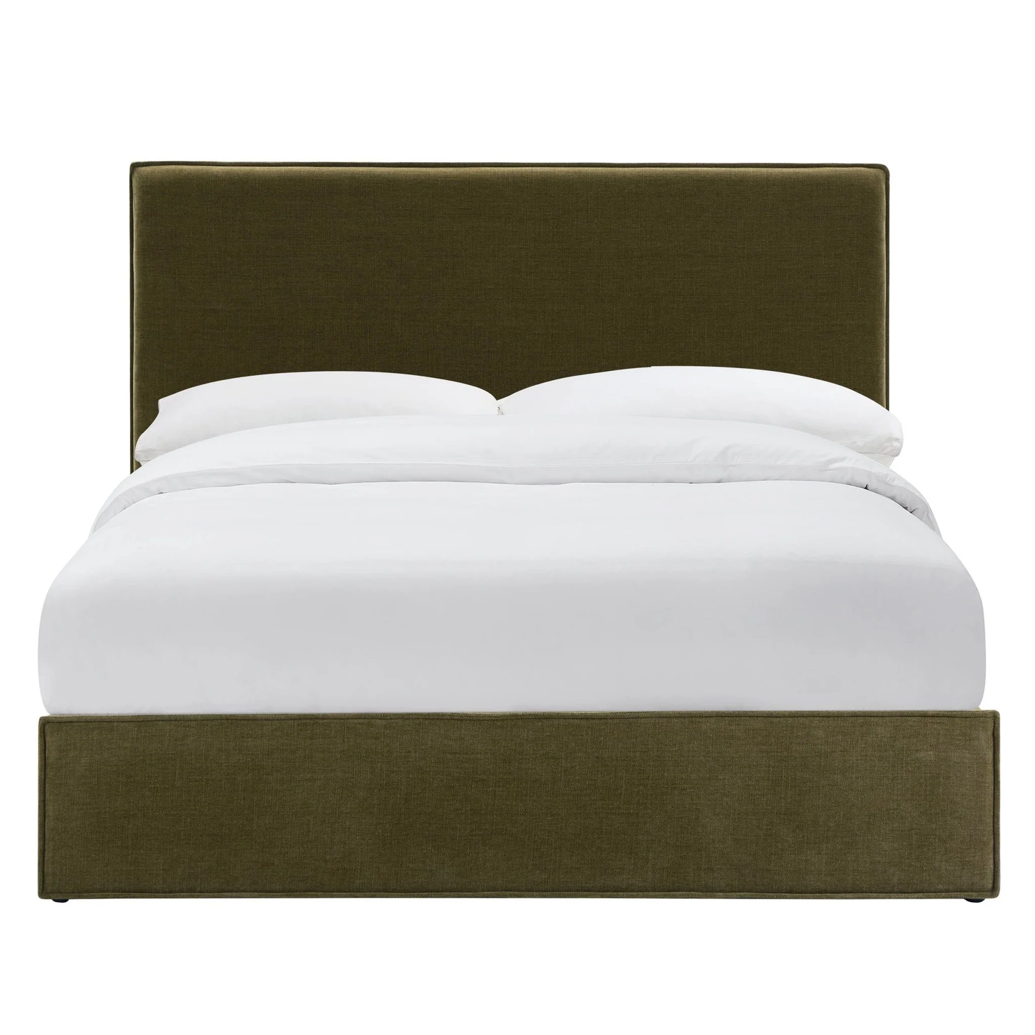Oslo Ottoman Storage Bed - Chenille Olive - Image 9
