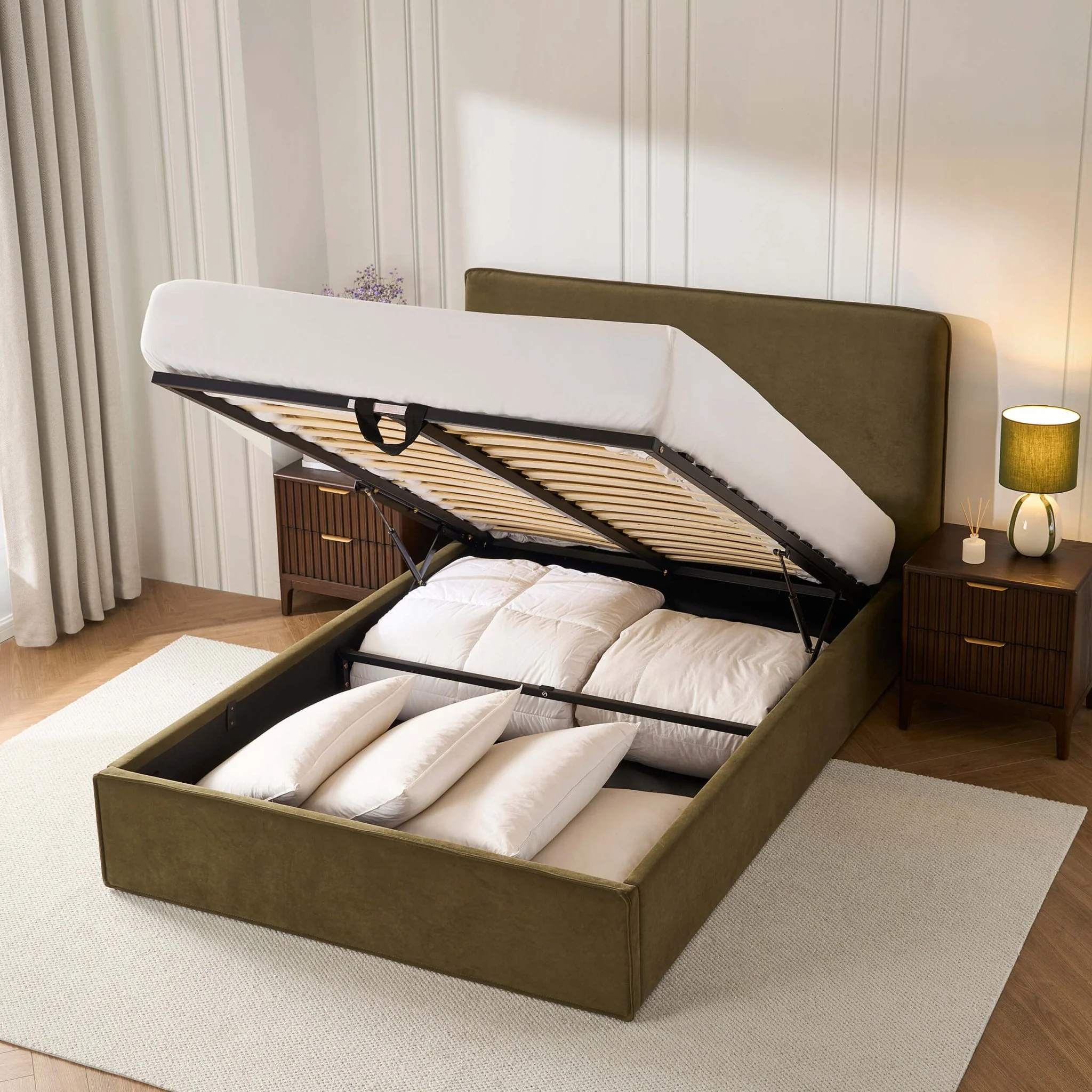 Oslo Ottoman Storage Bed - Olive - Image 8