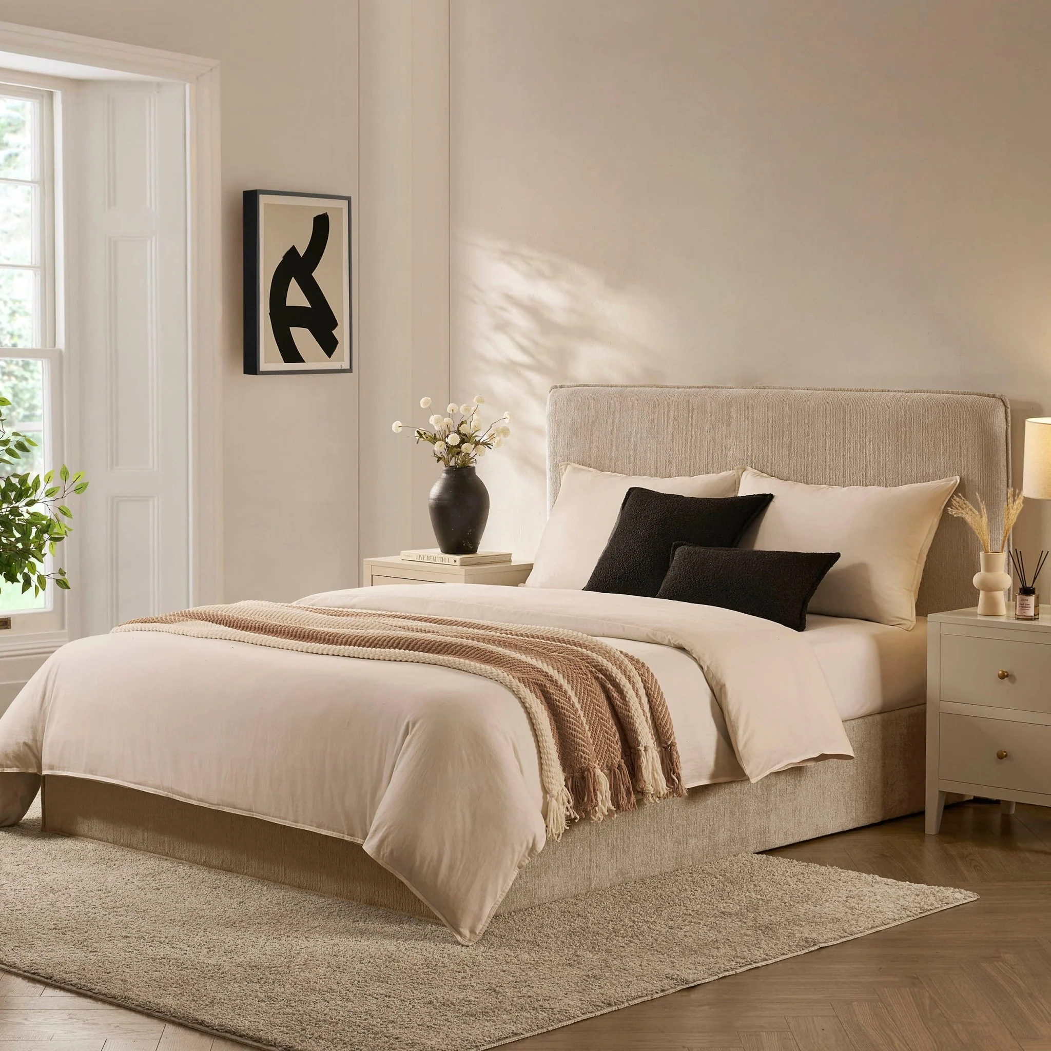 Oslo Ottoman Storage Bed - Textured Oatmeal - Image 2