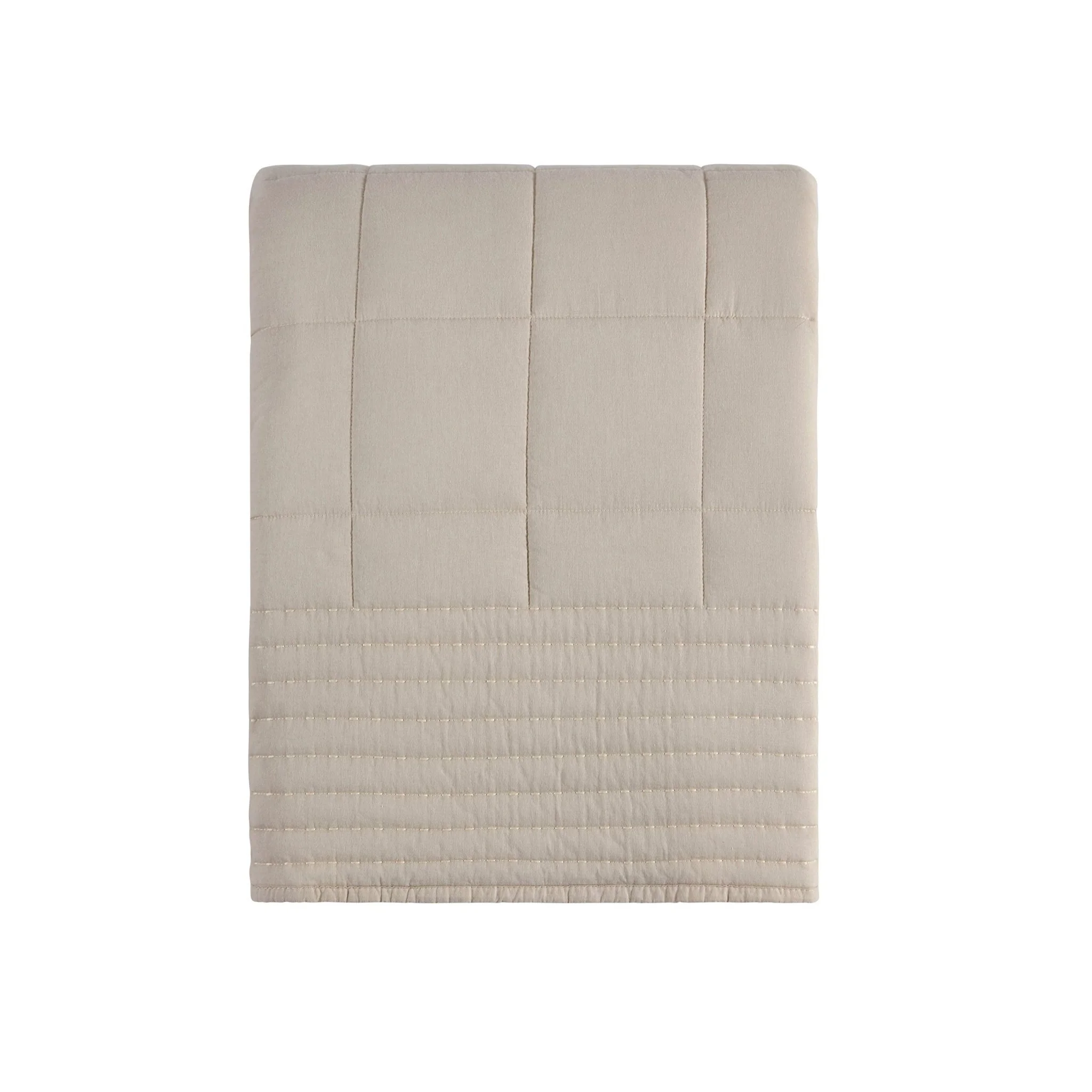 Oxford Cotton Rich Quilted Bedspread - Champagne - Image 5