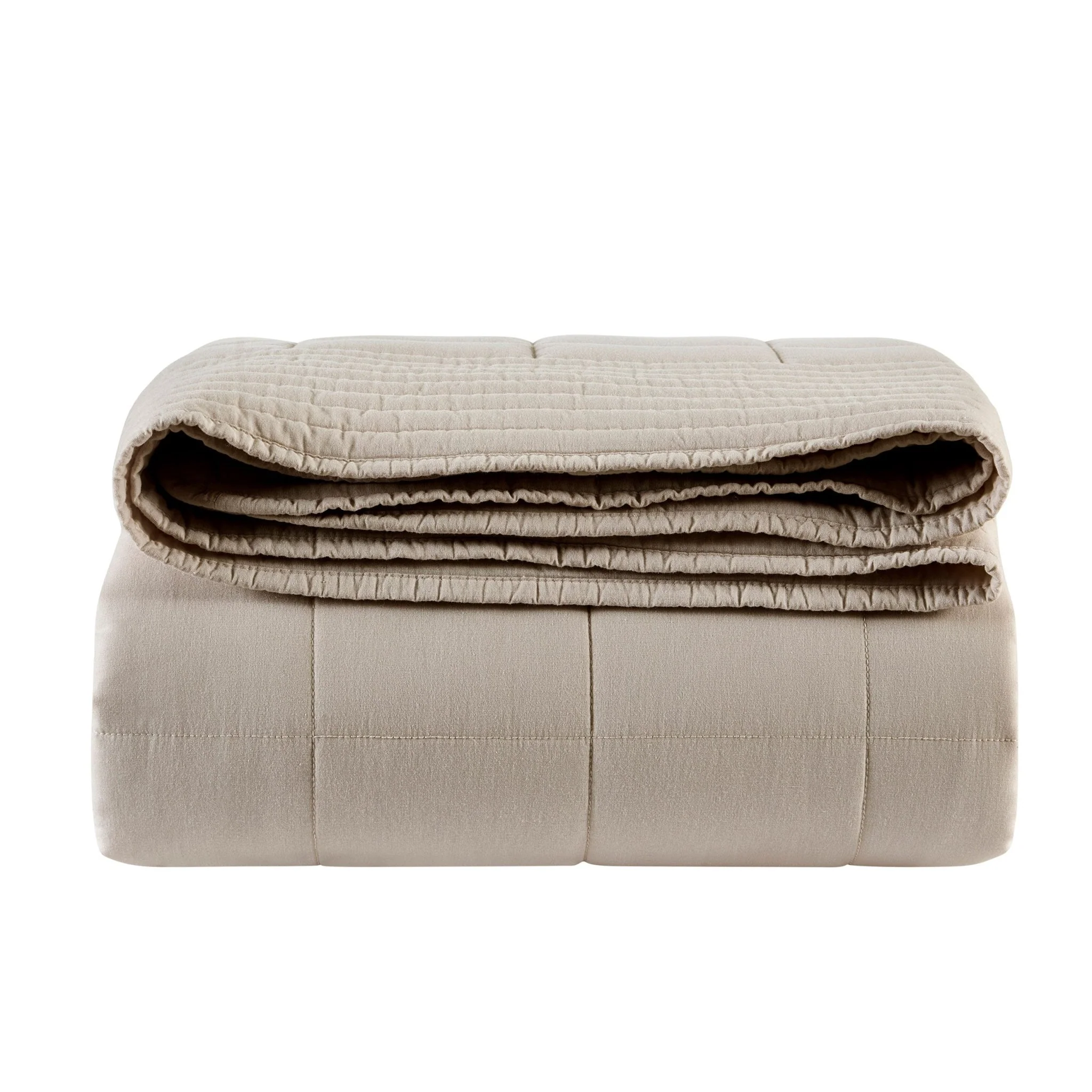 Oxford Cotton Rich Quilted Bedspread - Champagne - Image 6