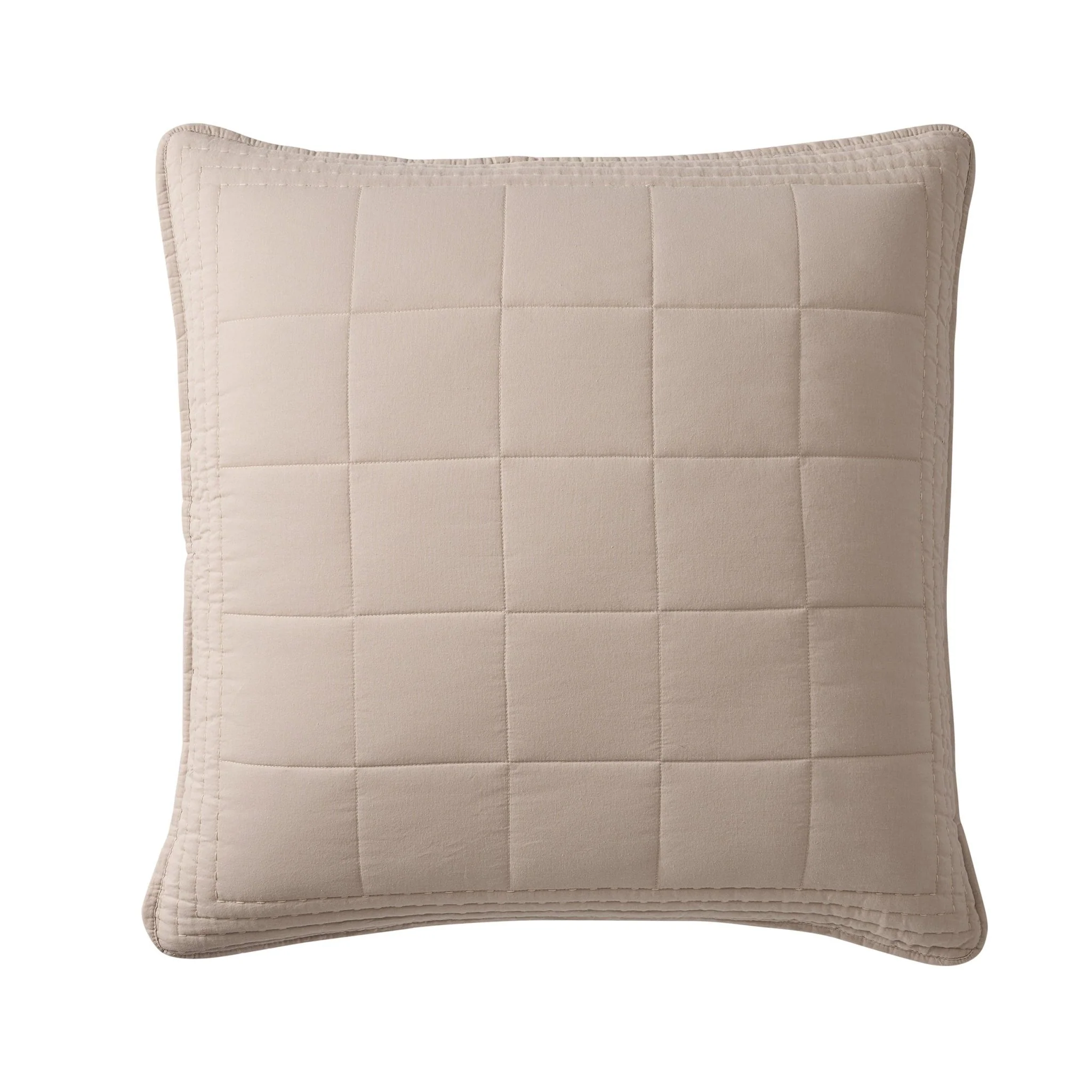 Oxford Cotton Rich Quilted Cushion Cover - Champagne - Image 4